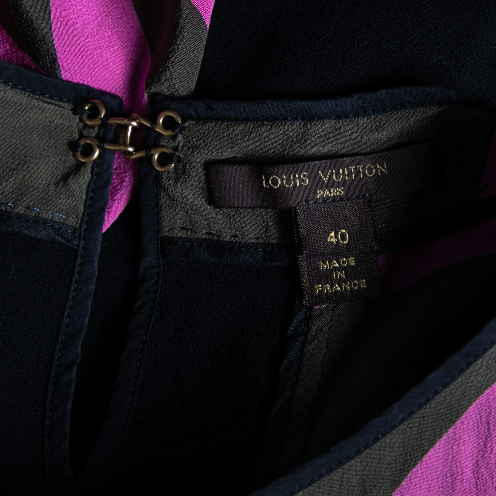 Louis Vuitton Olive Green and Pink Printed Silk Blouse M Louis Vuitton |  The Luxury Closet