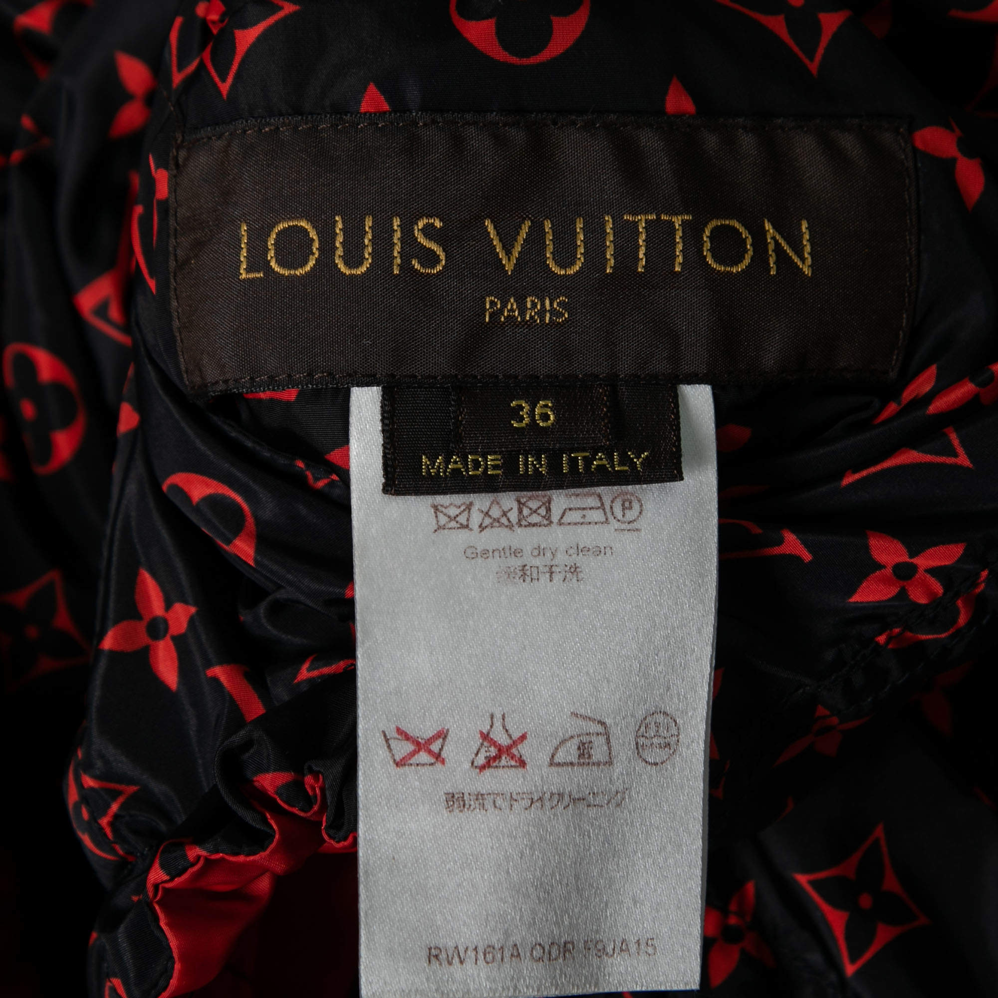 Louis Vuitton Black/Red Monogram Synthetic Reversible Windbreaker