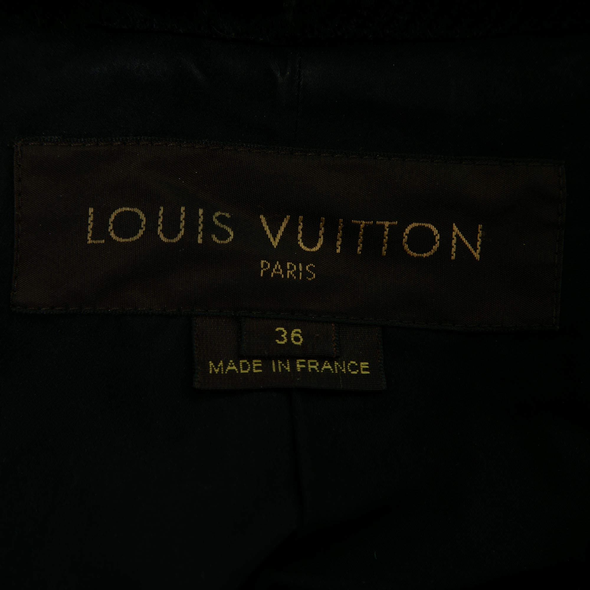 Louis Vuitton Black Wool Faux Fur Trimmed Zip Front Jacket S Louis Vuitton