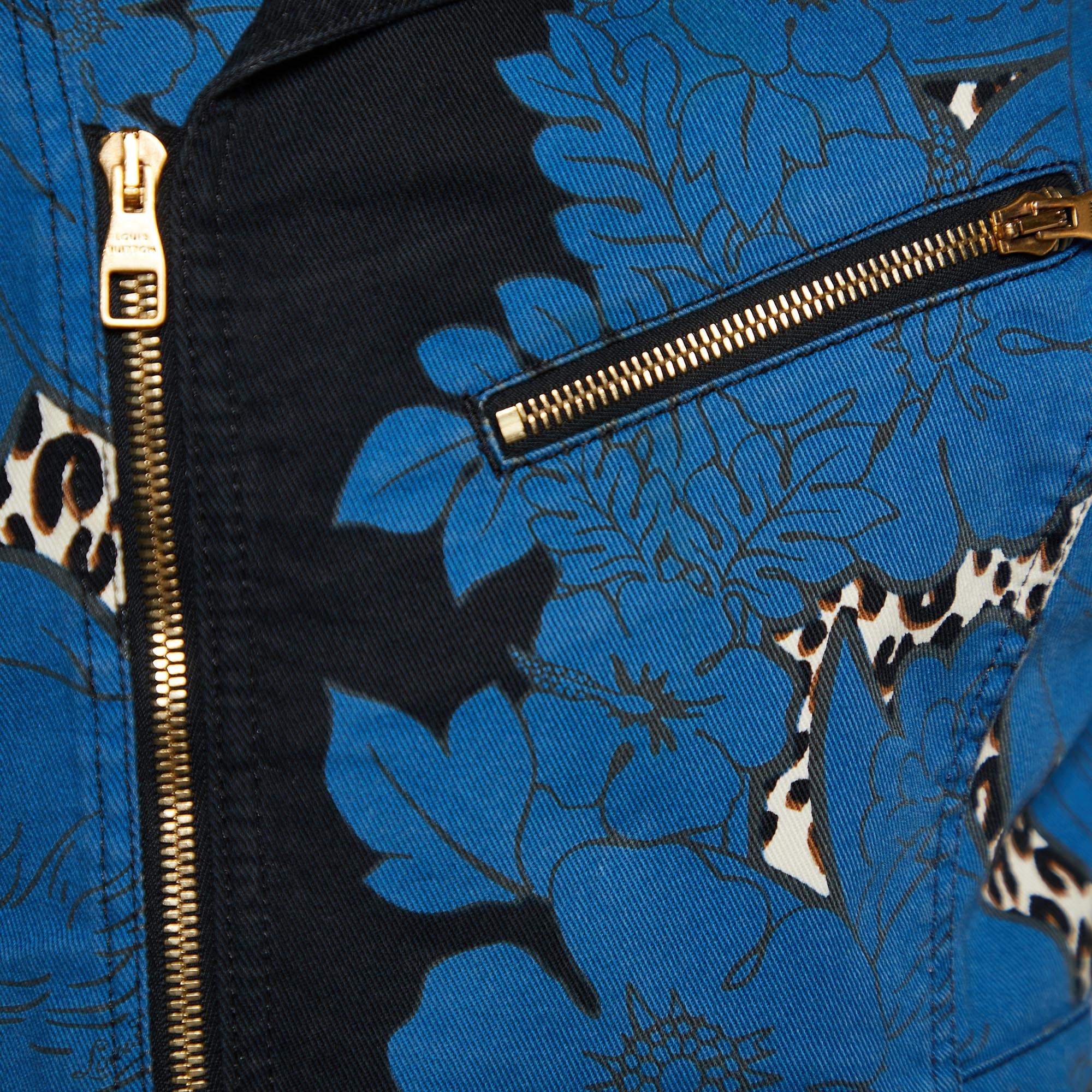 Louis Vuitton Blue Floral & Leopard Print Denim Zip Up Jacket L Louis  Vuitton | The Luxury Closet