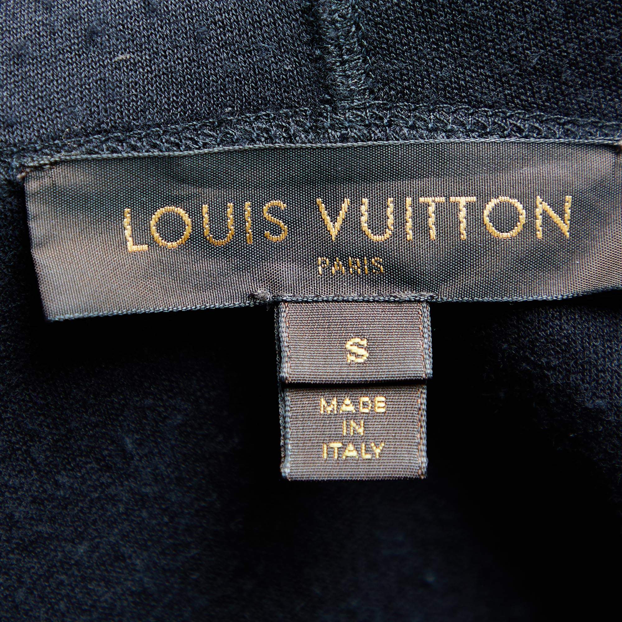 Louis Vuitton Black Cashmere Blend Love Detail Zip Front Hoodie S Louis  Vuitton