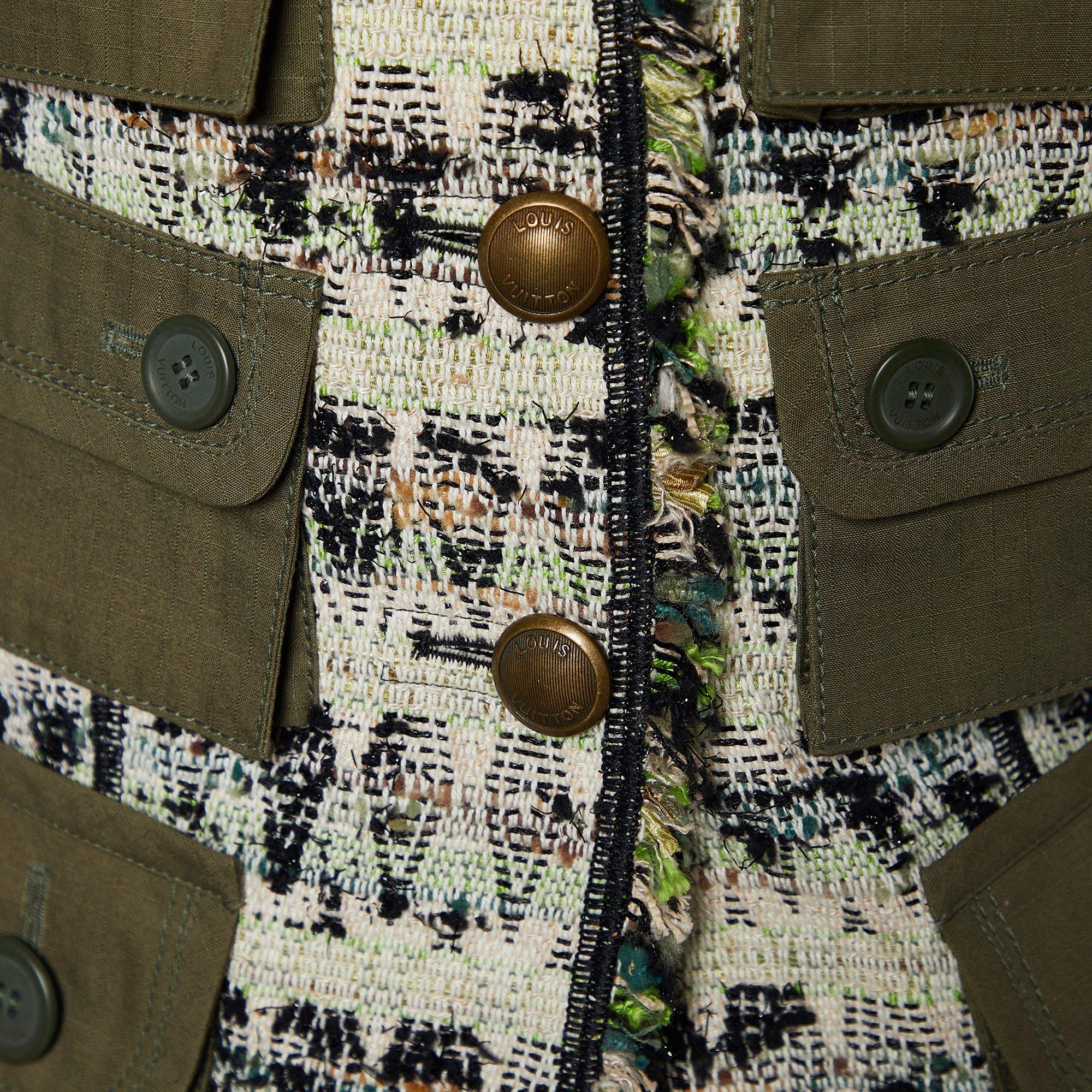 Louis Vuitton Multicolor Tweed Sleeveless Multi Pocket Vest M