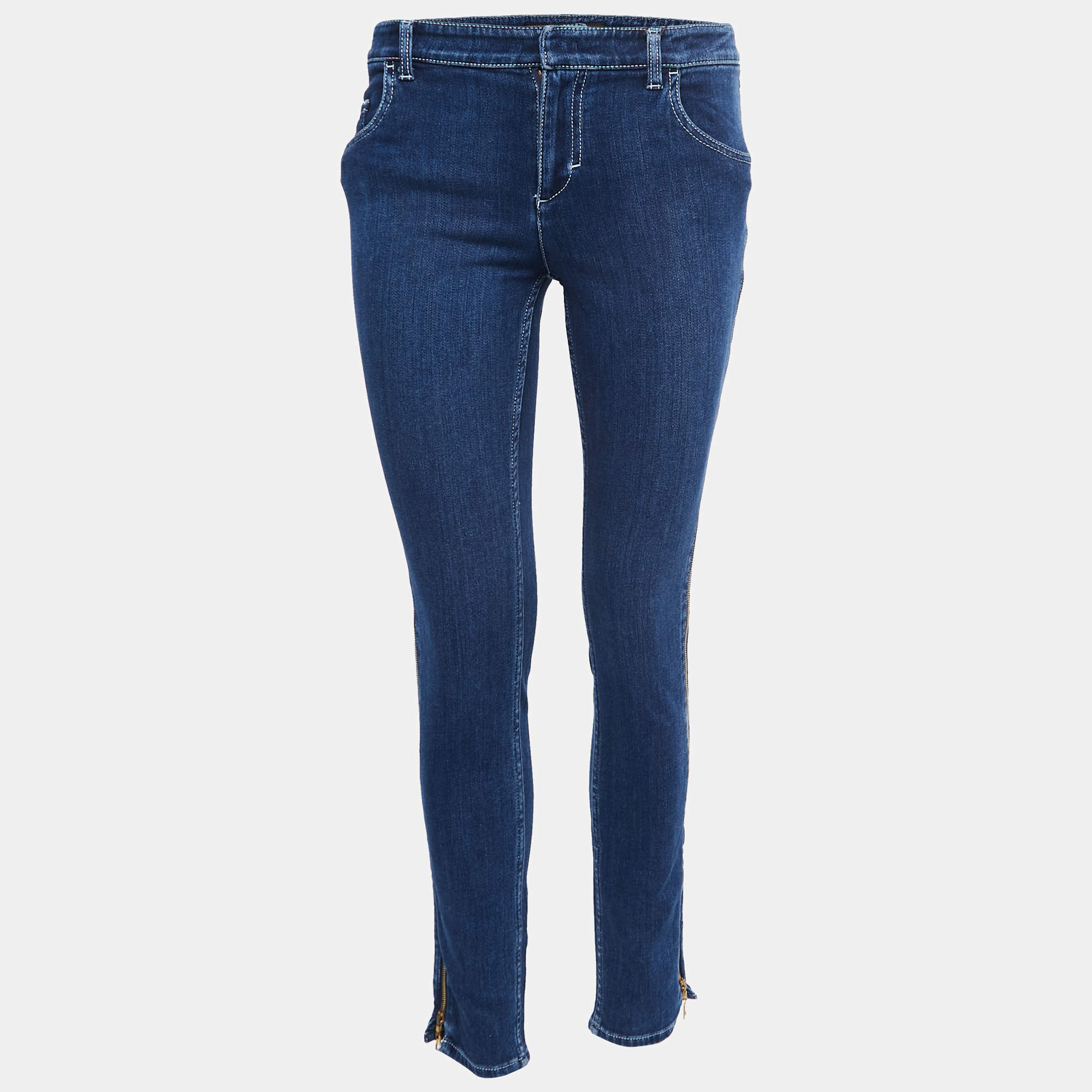 Pre Owned Louis Vuitton Dark Blue Denim Skinny Jeans M Waist 30"