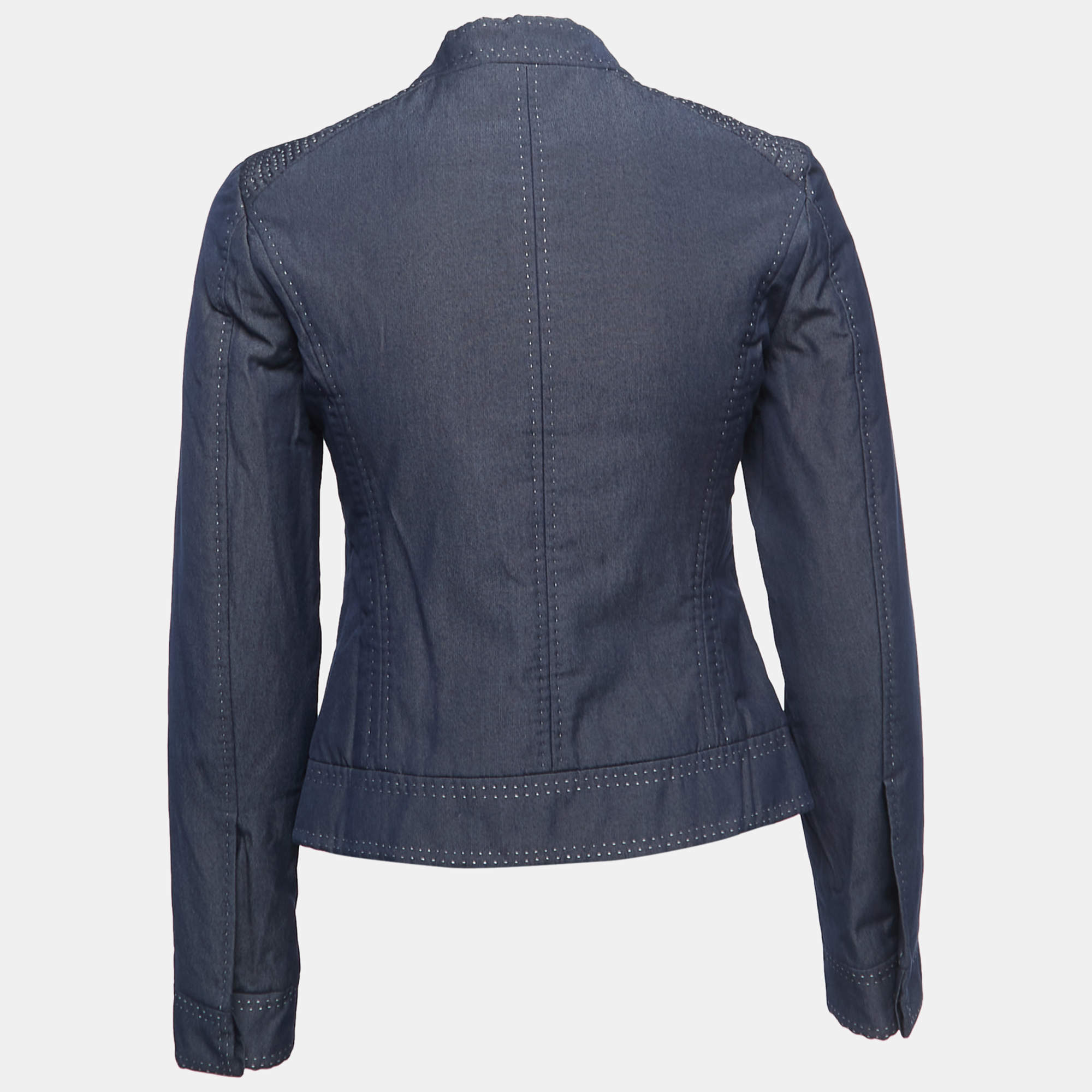 Louis Vuitton Blue Chambray Zip Front Jacket S Louis Vuitton | TLC