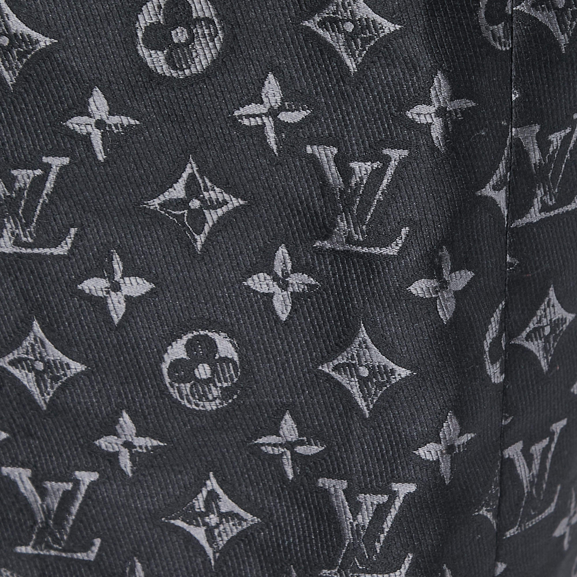 Louis Vuitton Black Logo Monogram Silk Blend Belted Trench Coat M Louis  Vuitton