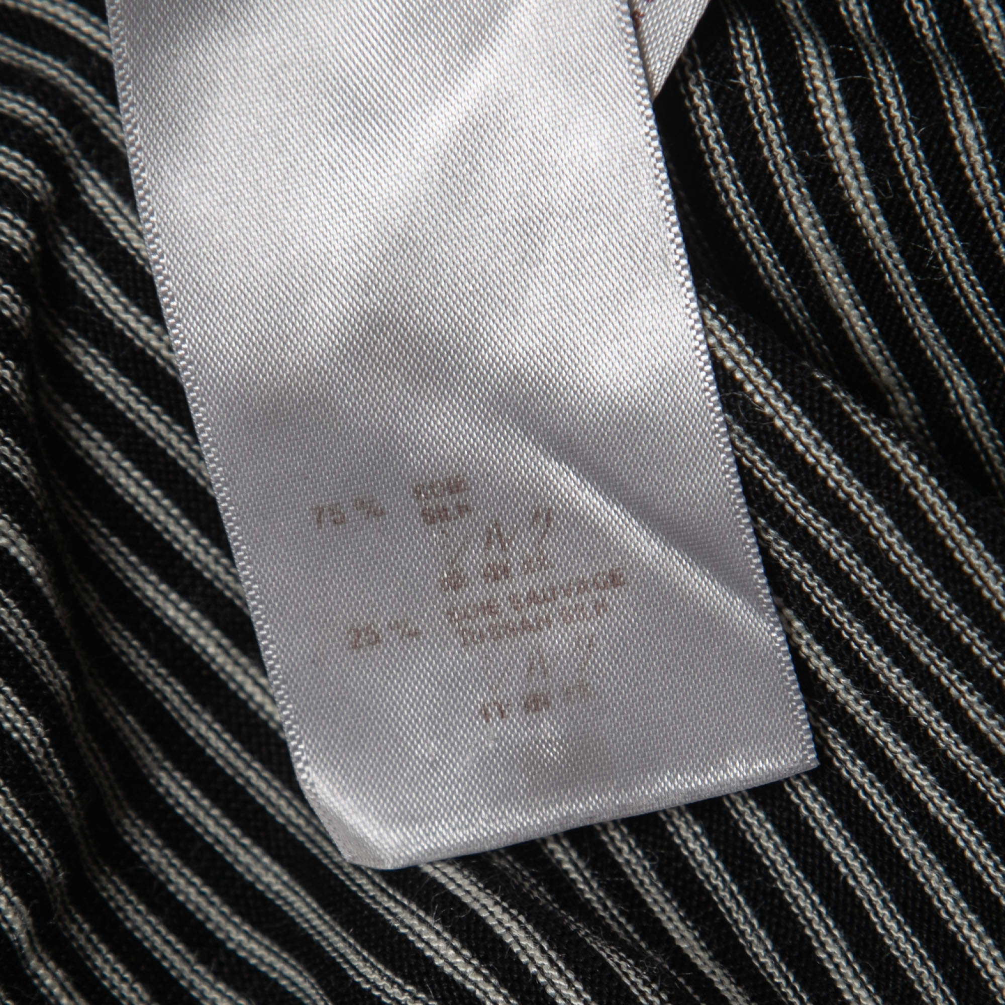 Louis Vuitton Black & White Striped Silk Knit T-Shirt XS Louis Vuitton
