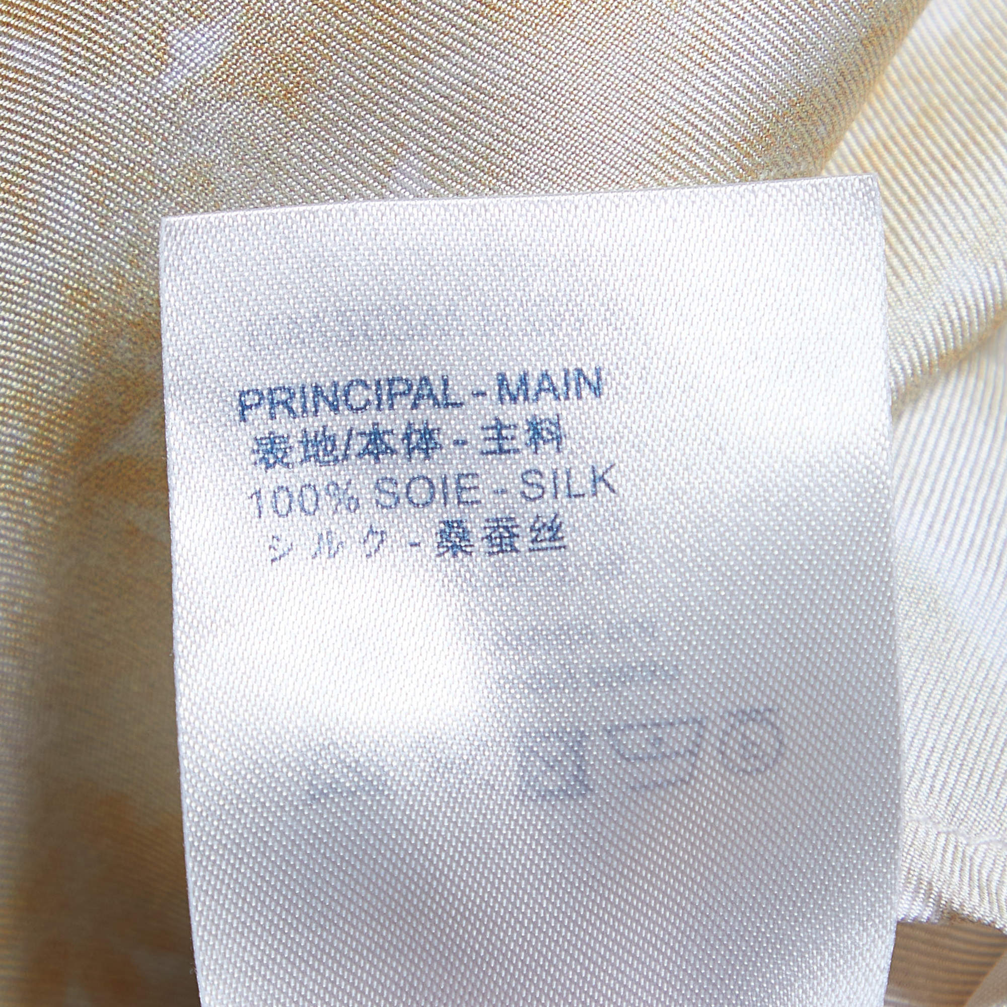 Louis Vuitton Yellow Silk Monogram Cloud Masculine Shirt M