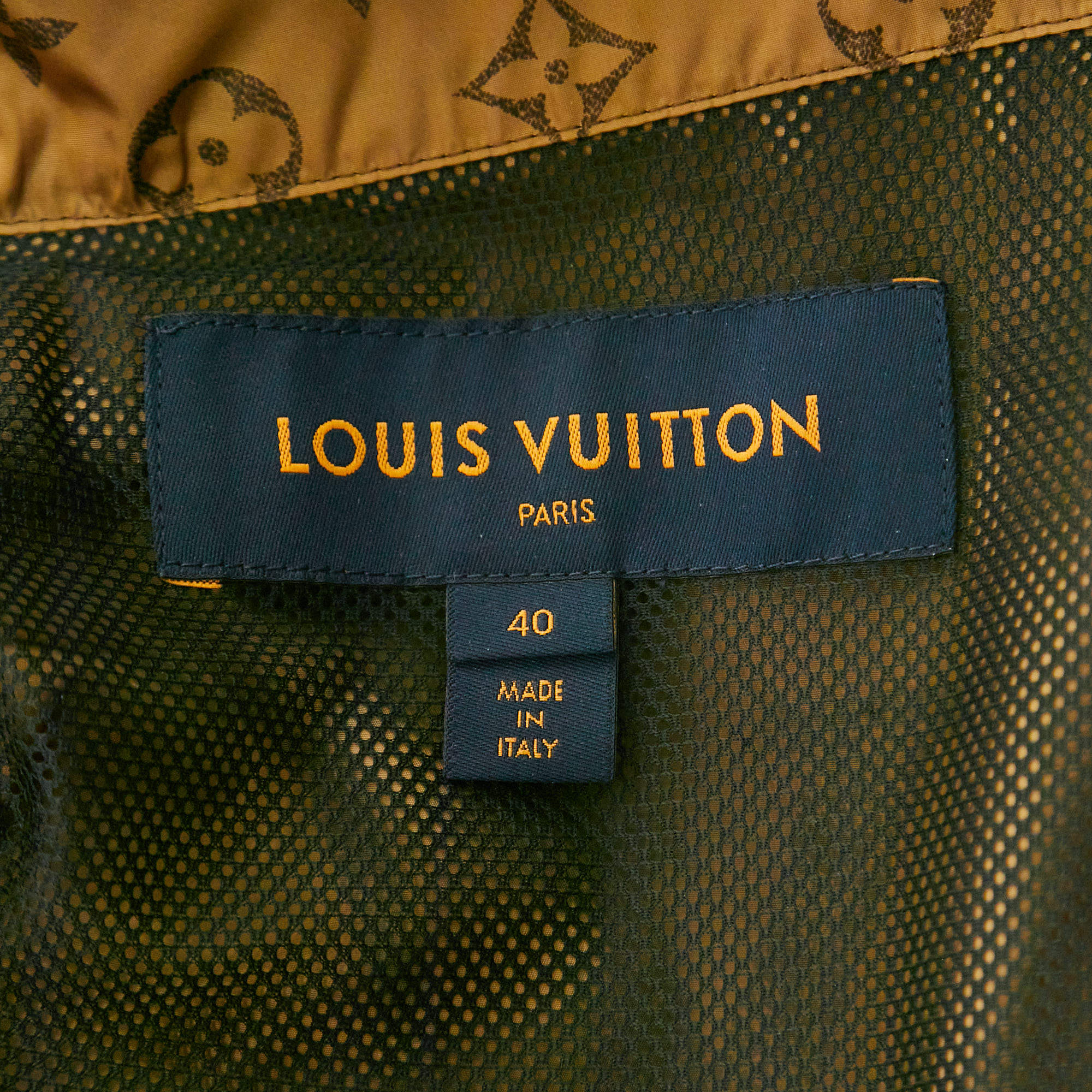 Louis Vuitton Monogram Nylon Shirred Waist Zip Front Jacket M