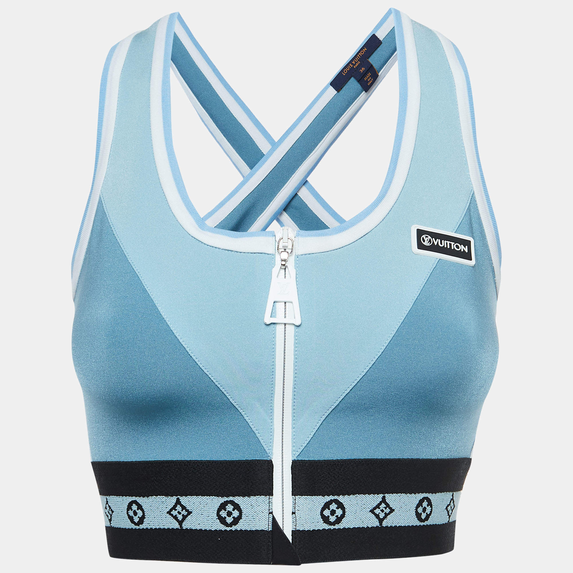 Louis Vuitton Blue Logo Monogram Nylon Active Wear Set S