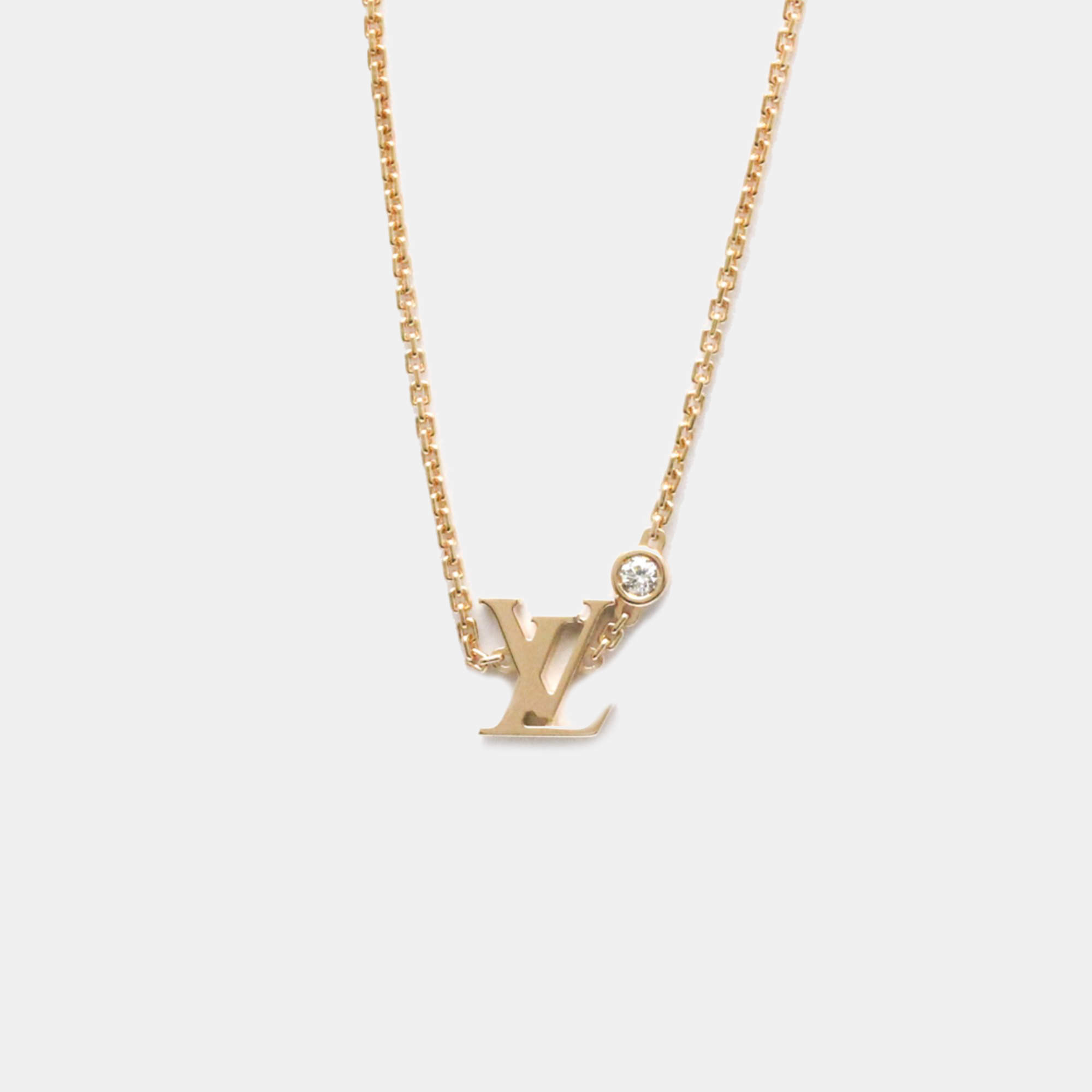 Louis Vuitton 18K Pink Gold Diamond Pandantif Ideal Blossom Necklace