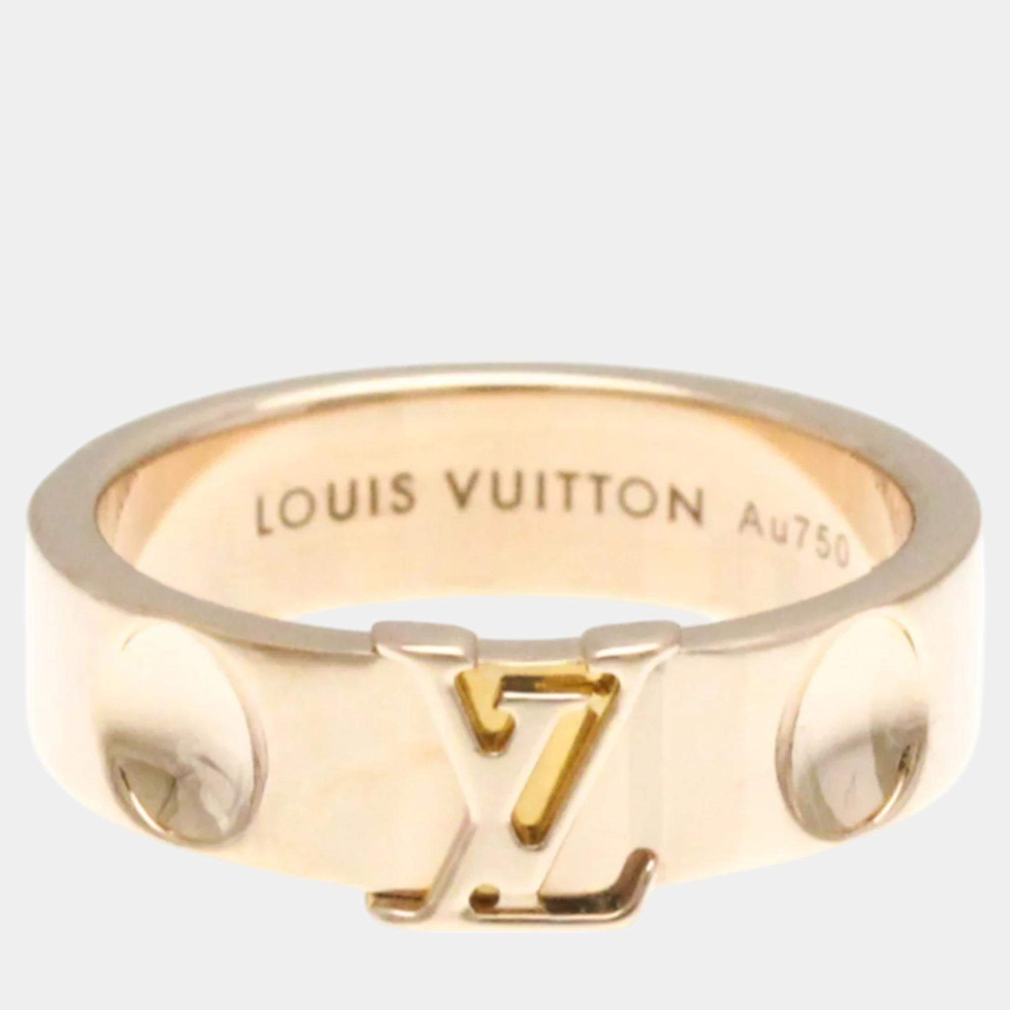 Louis Vuitton 18k Pink Gold Berg Empreinte Band Ring