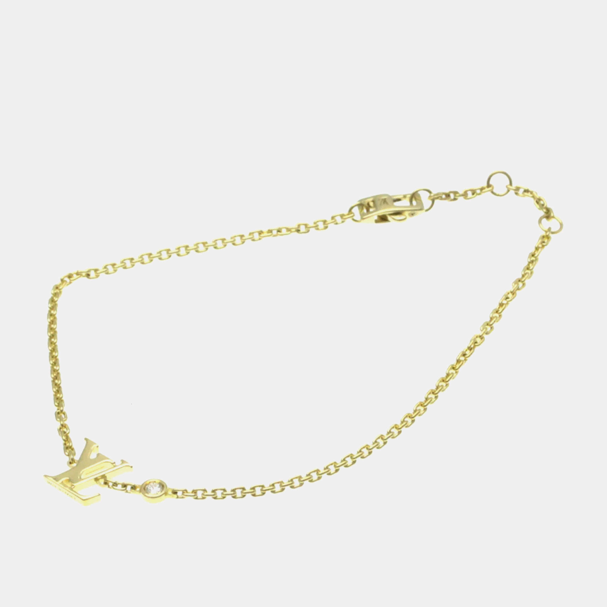 Louis Vuitton 18K Yellow Gold Idylle Blossom Charm Diamond Bracelet Carat/0.03