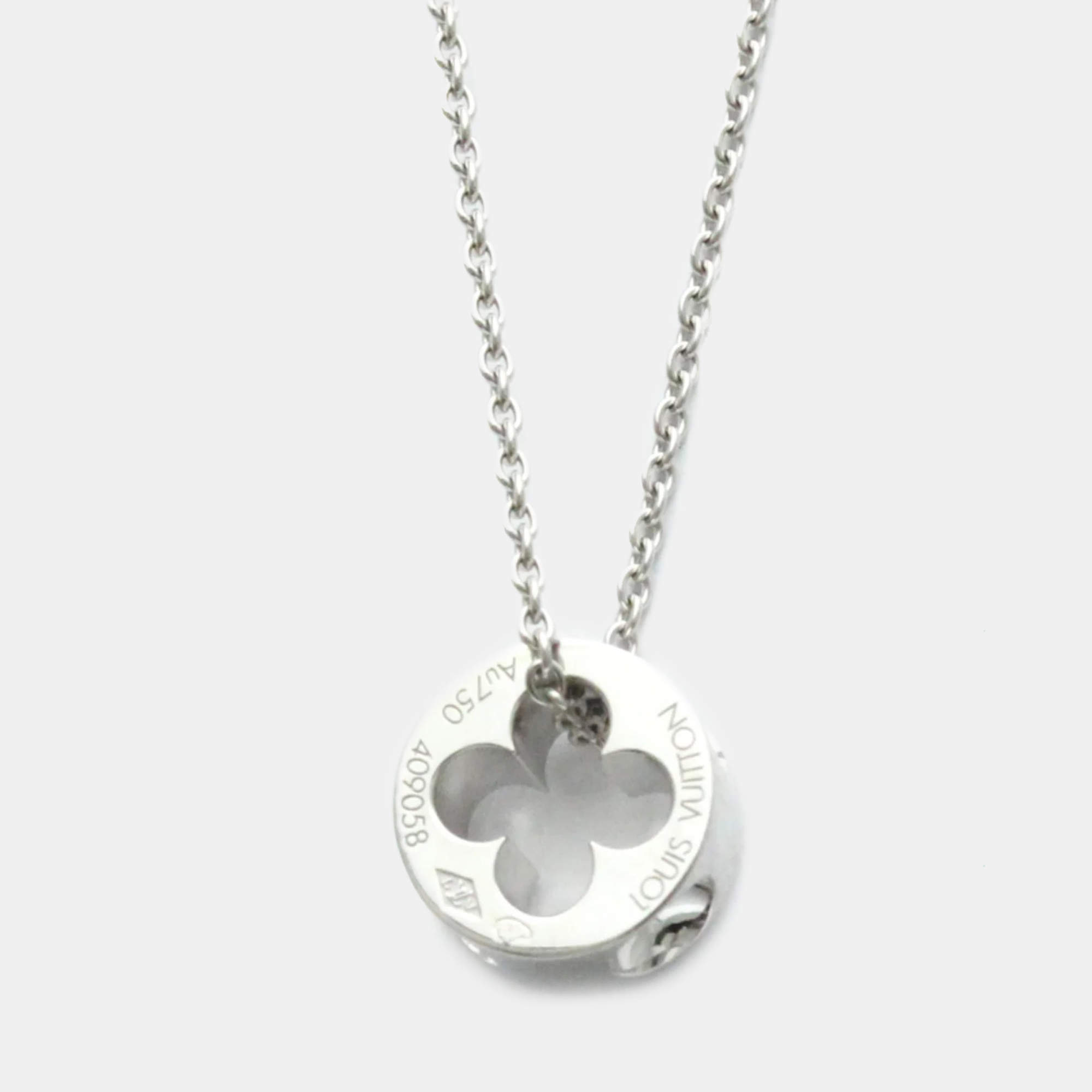 Louis Vuitton Empreinte 18K White Gold Pendant Necklace