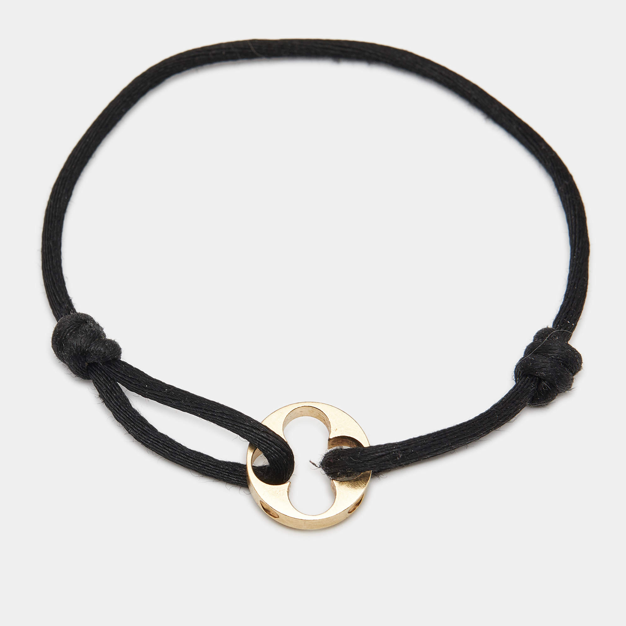 Louis Vuitton Empreinte Black Cord 18K Yellow Gold Bracelet