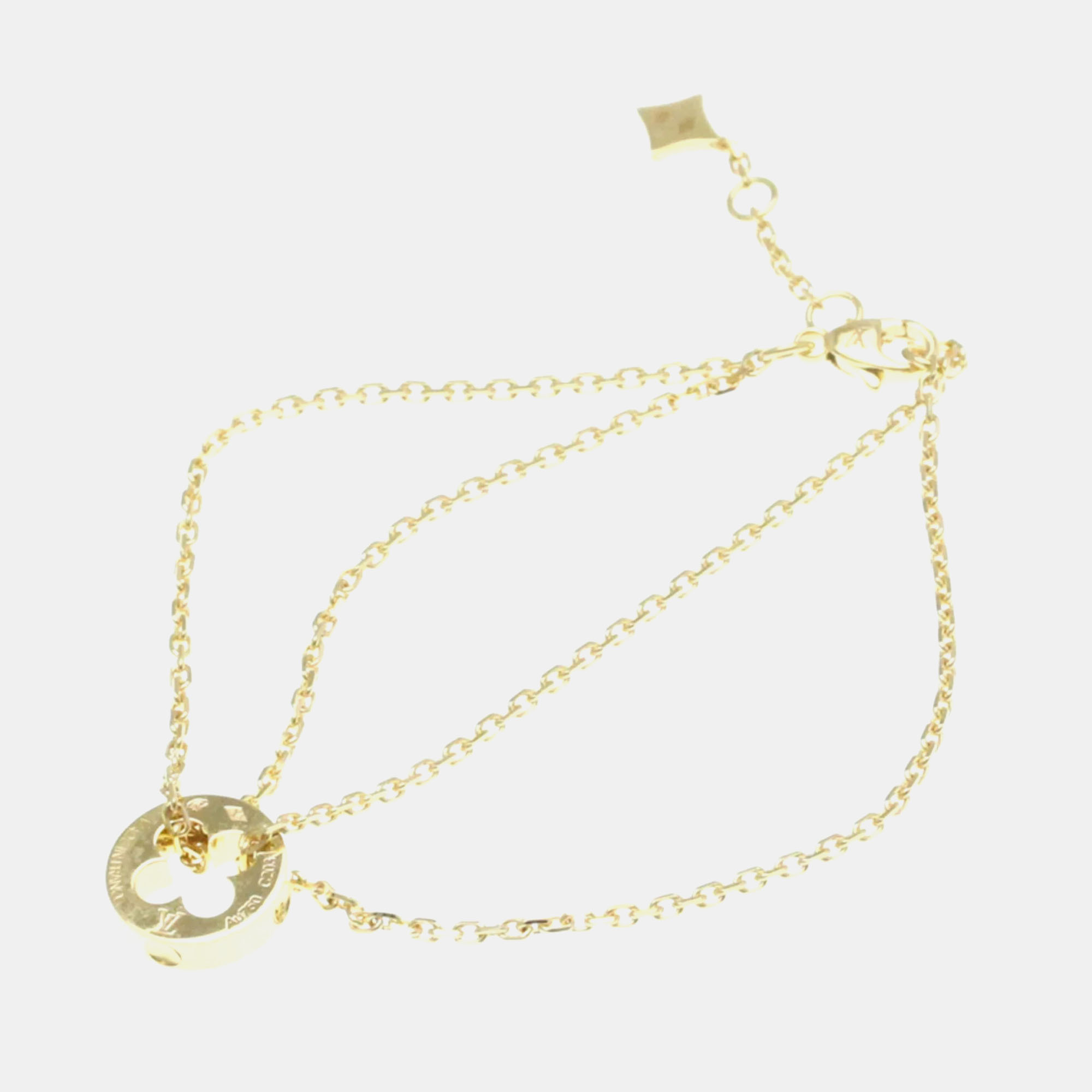 Pre Owned Louis Vuitton Brassiere Empreinte Bracelet Pink Gold 18K Charm Bracelet