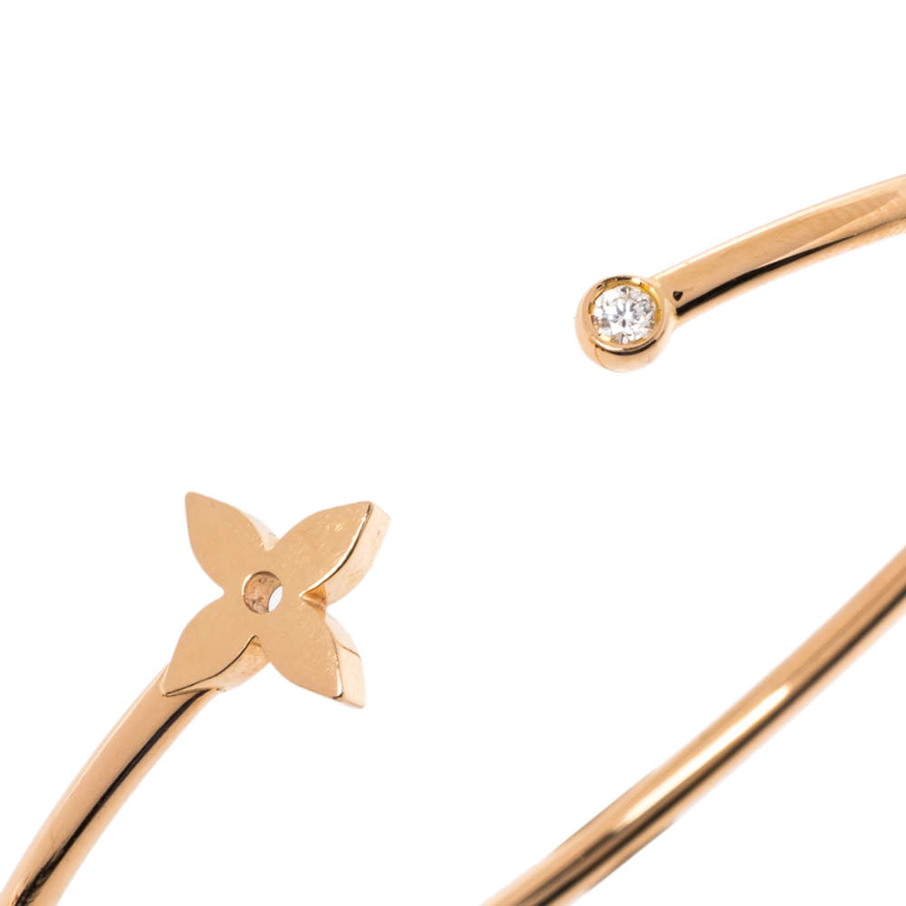 Louis Vuitton Idylle Blossom Twist Diamond Cuff in 18k Pink Gold 0.06 Ctw