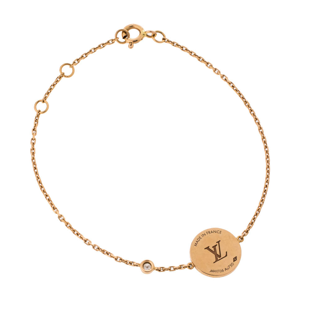 Most Popular Louis Vuitton Color Blossom Malachite BB Sun & Star Monogram  Flower Women Chain Bracelet Rose Gold/Yellow Gold Q95546