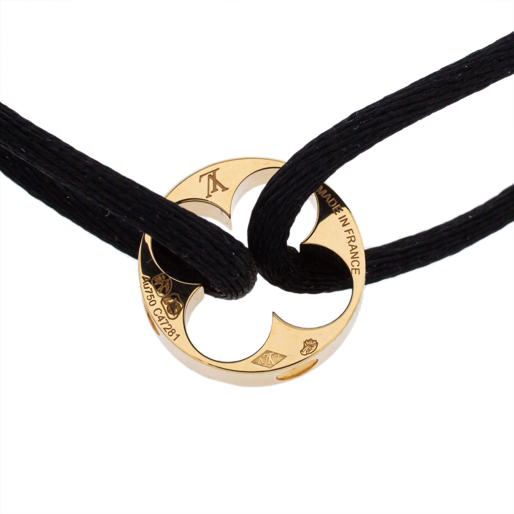 Louis Vuitton 18k Rose Gold And Black Silk Cord Empreinte Bracelet -  Yoogi's Closet