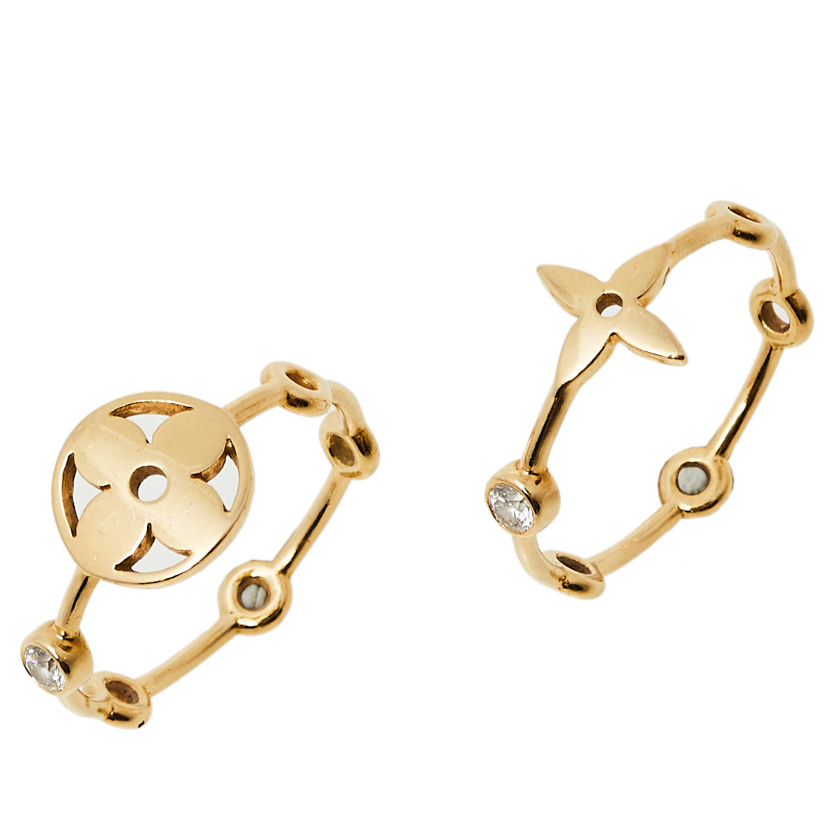 Louis Vuitton Monogram 18K Yellow Gold Diamond Hoop Earrings Louis Vuitton  | The Luxury Closet