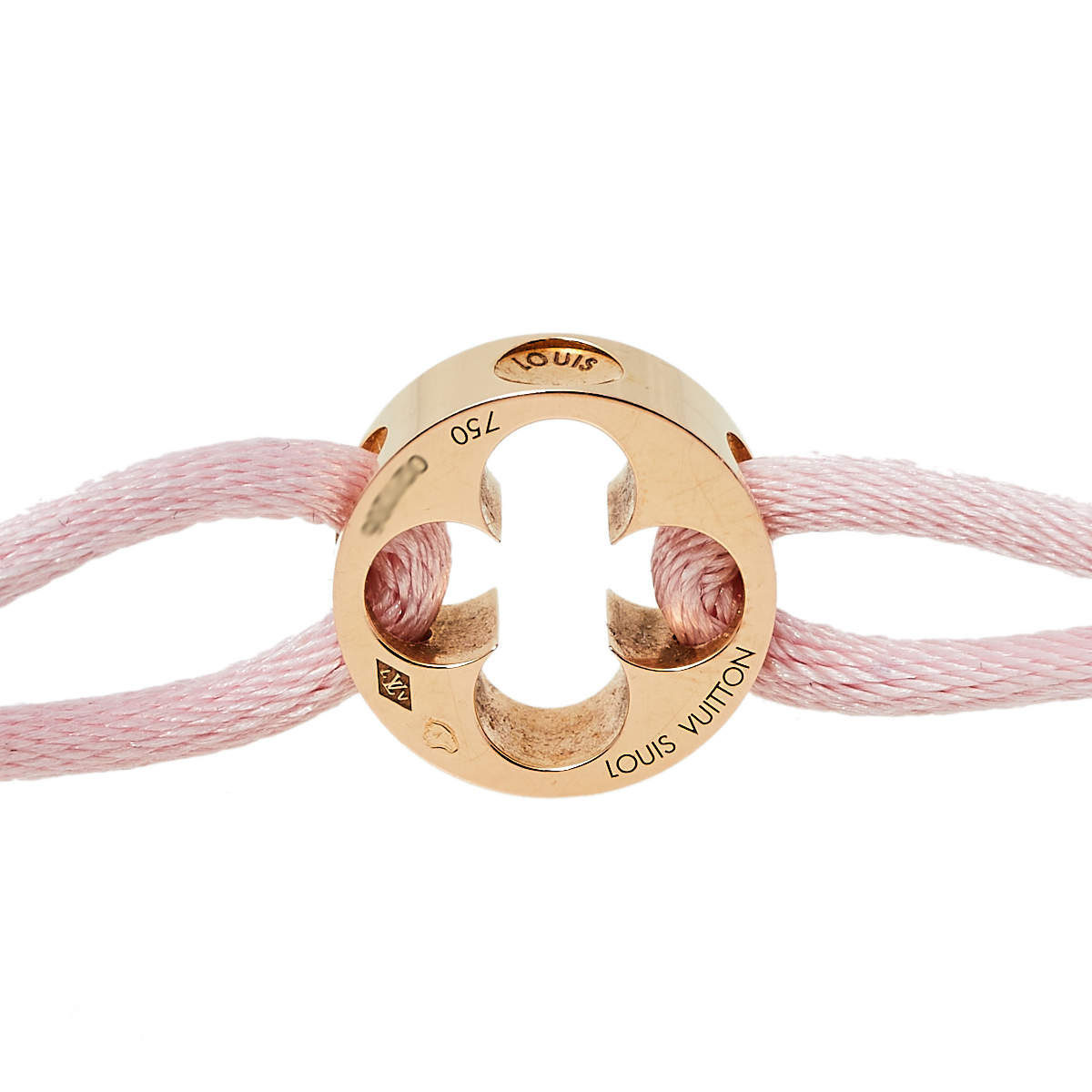 Louis Vuitton Empreinte Monogram Flower Motif 18k Rose Gold Adjustable Cord  Bracelet Louis Vuitton