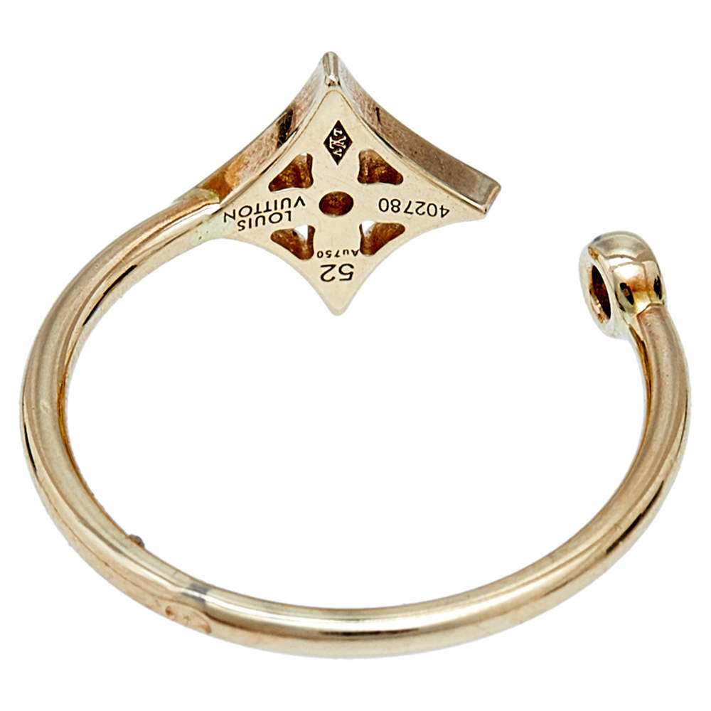 Louis Vuitton Idylle Blossom Ring, 3 Golds and Diamonds Gold. Size 52