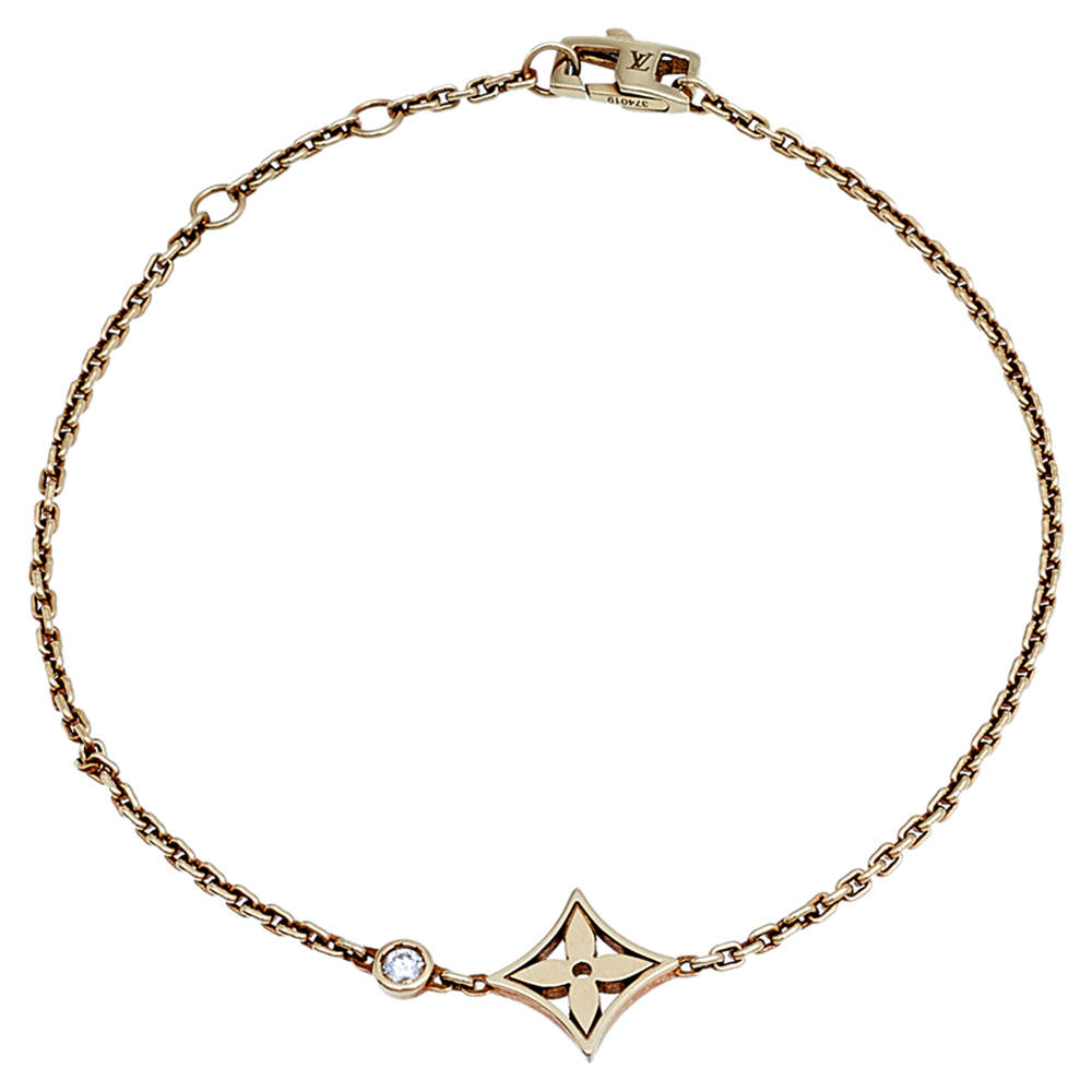Pre Owned Louis Vuitton Idylle Blossom Diamond 18K Yellow Gold Bracelet