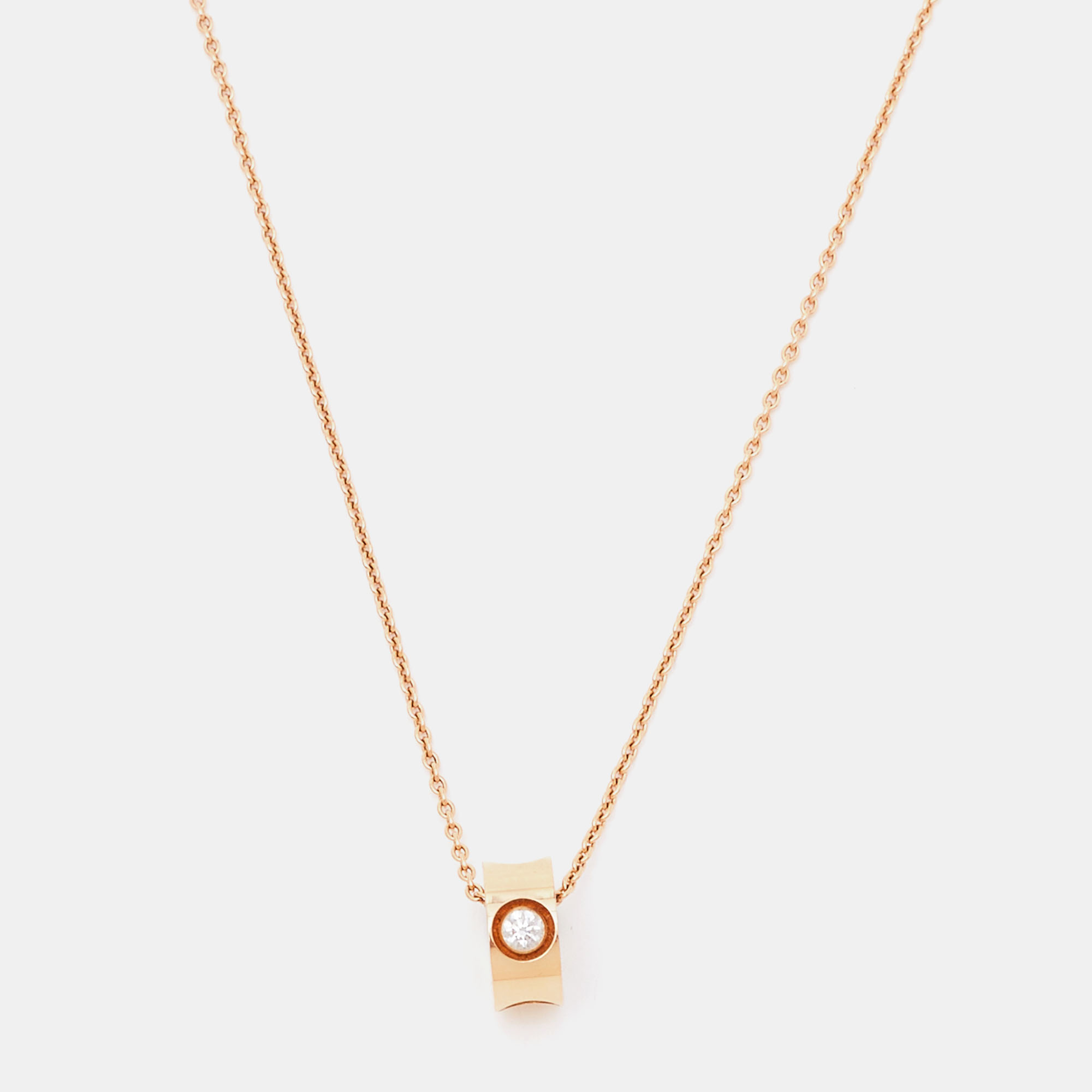 Louis Vuitton Empreinte Diamond 18k Rose Gold Pendant Necklace