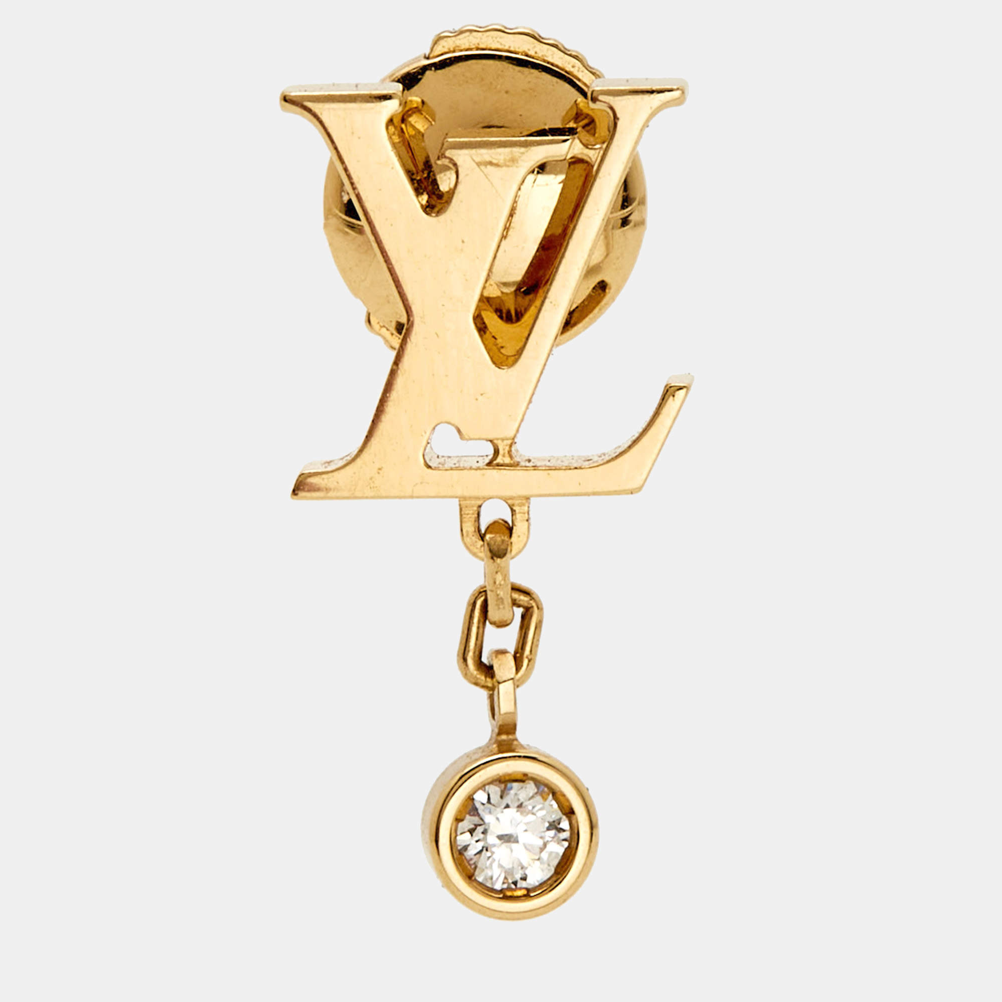 Louis Vuitton Idylle Blossom Diamond 18K Yellow Gold Single Ear Stud