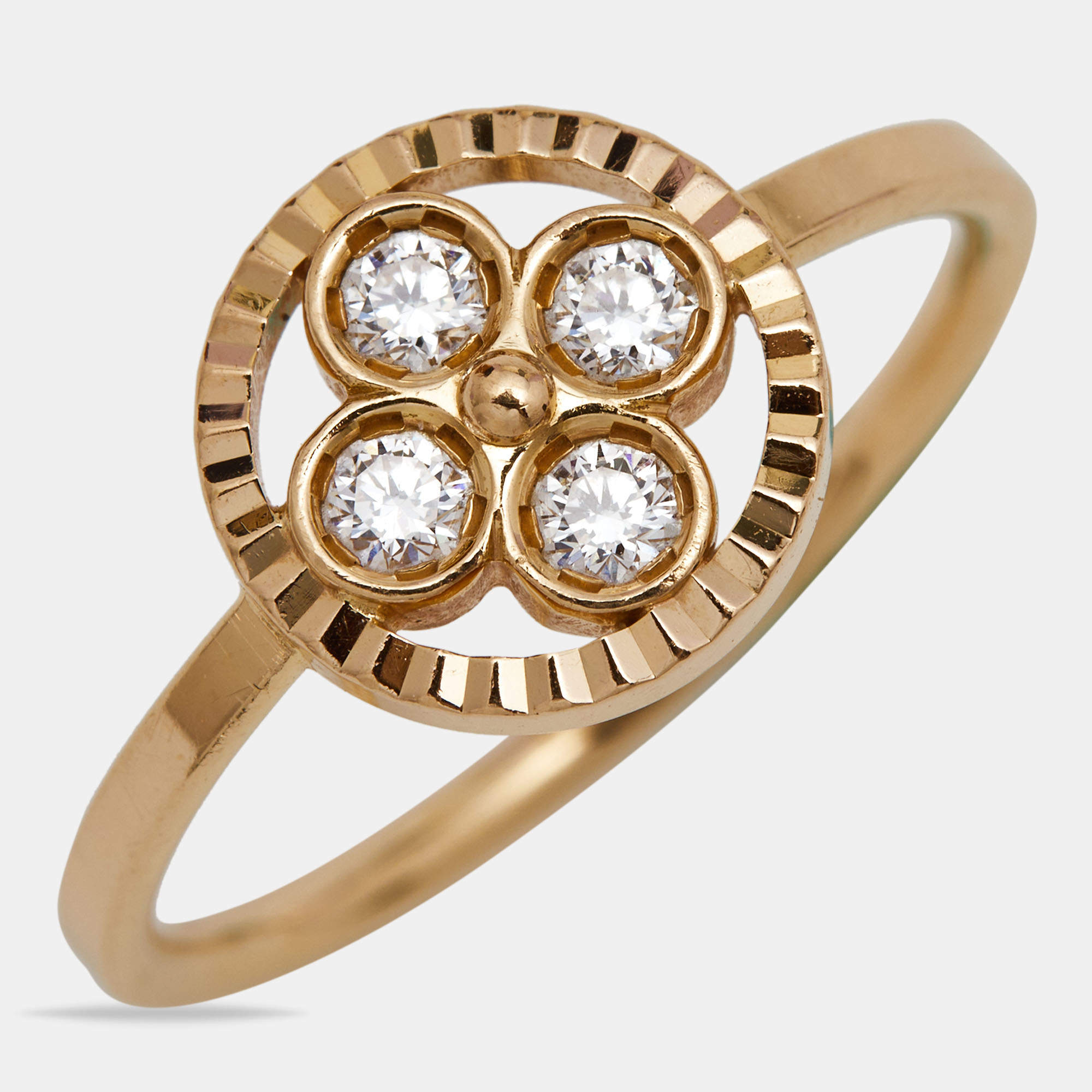 Louis Vuitton Blossom BB Diamond 18k Rose Gold Ring Size 50 Louis Vuitton