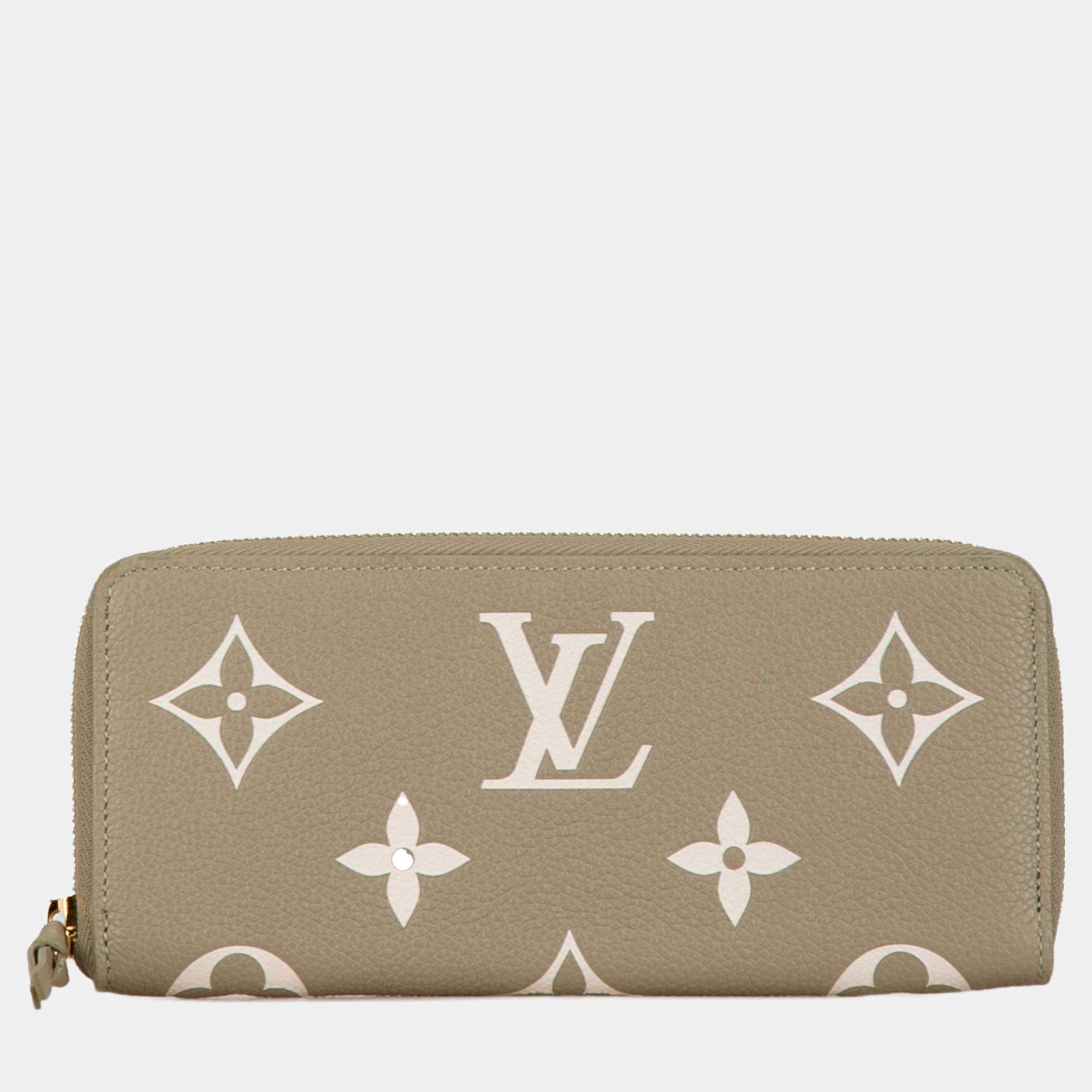 Louis Vuitton Brown Monogram Giant Empreinte Clemence Zippy Wallet