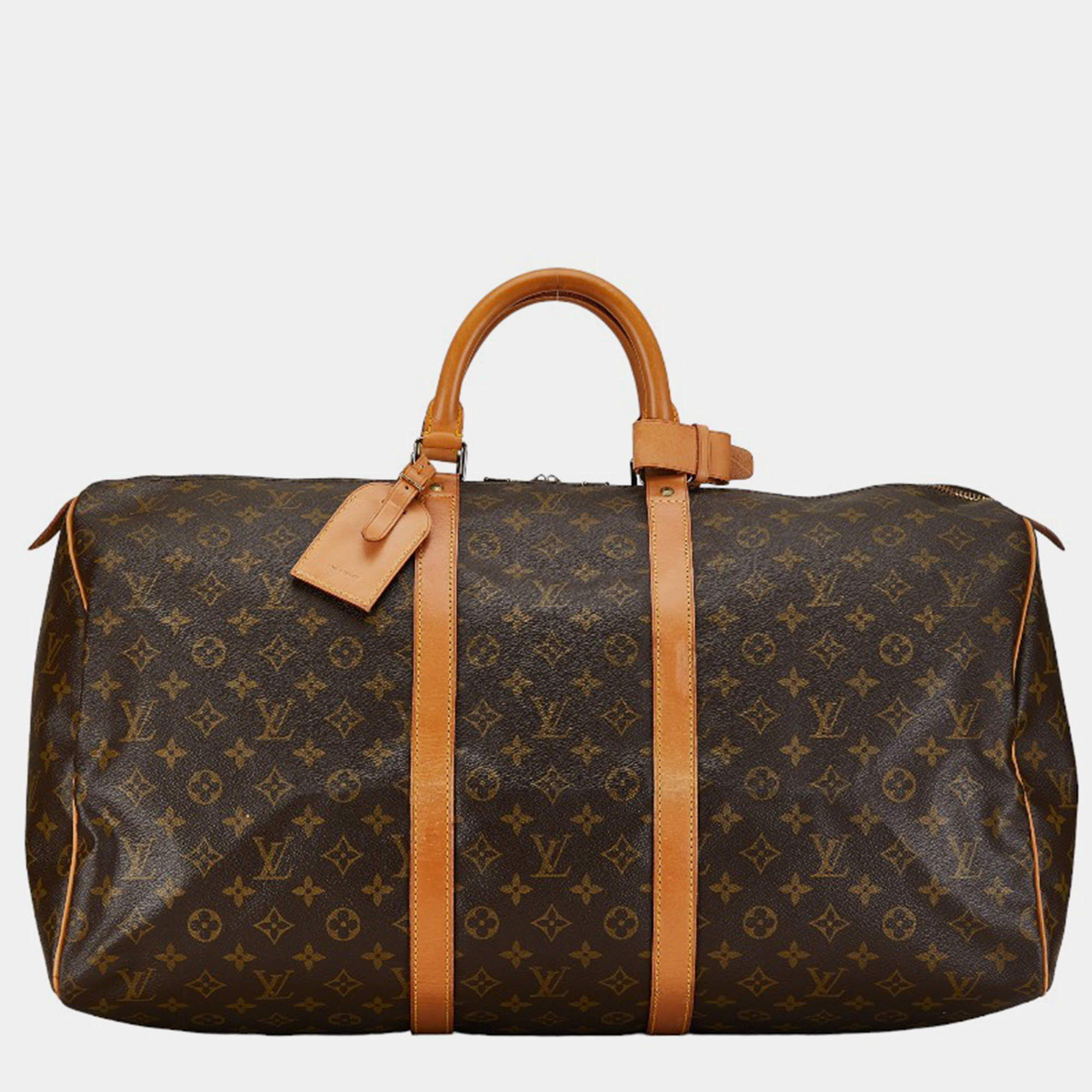 Louis Vuitton Brown Canvas Keepall 55 Bag