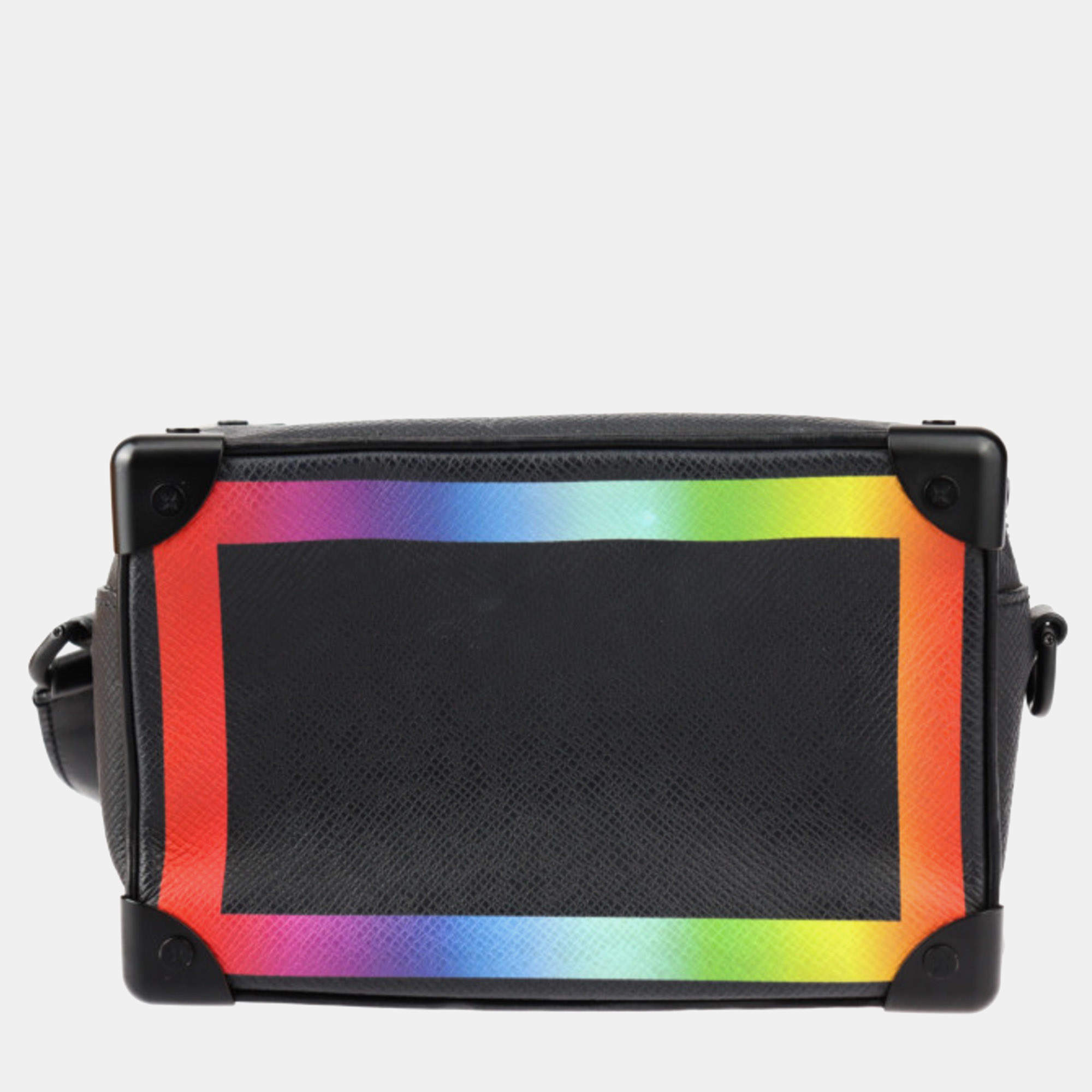 Louis Vuitton Black Taiga Leather Rainbow Mini Soft Trunk Bag