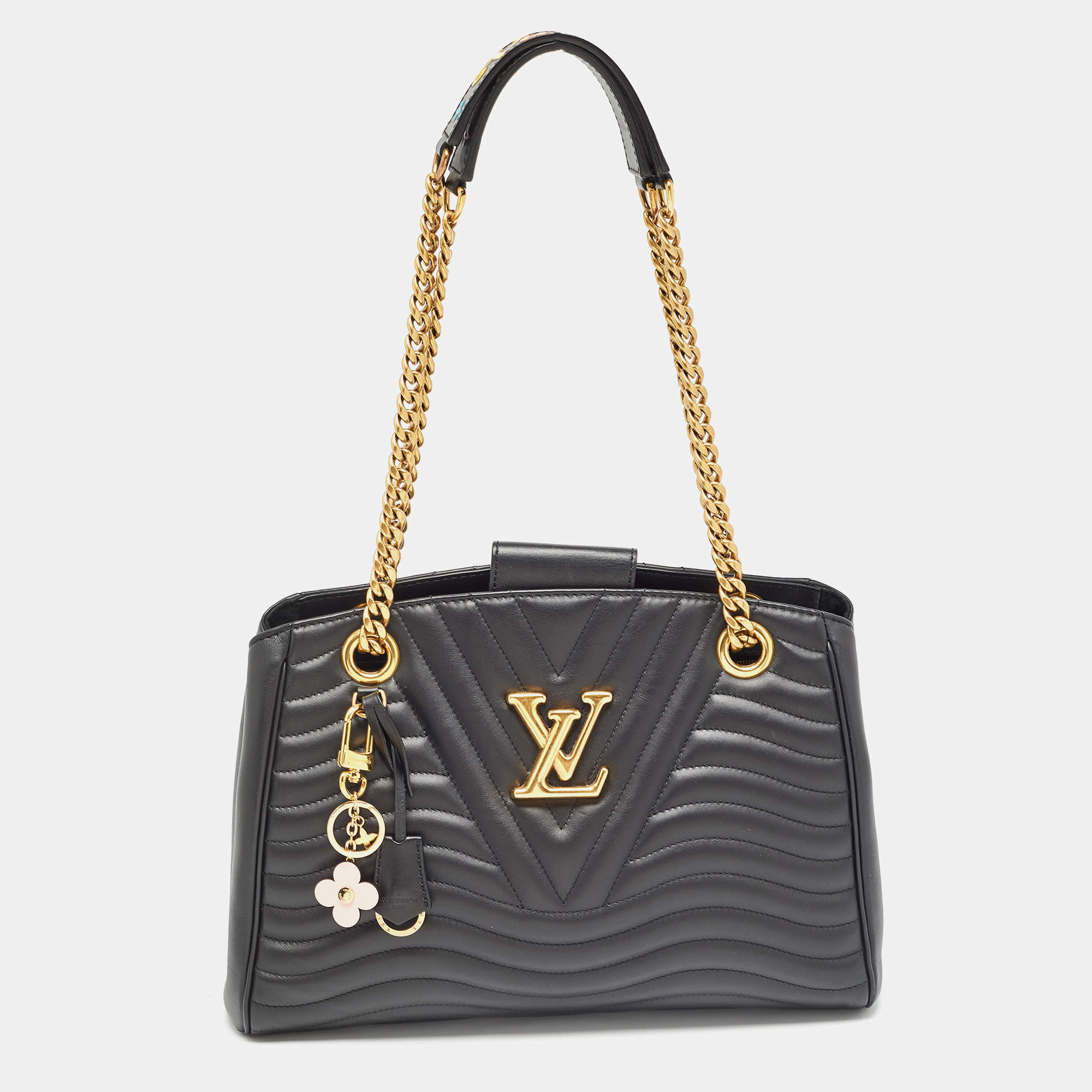 Pre Owned Louis Vuitton Black Quilted Leather New Wave Bag