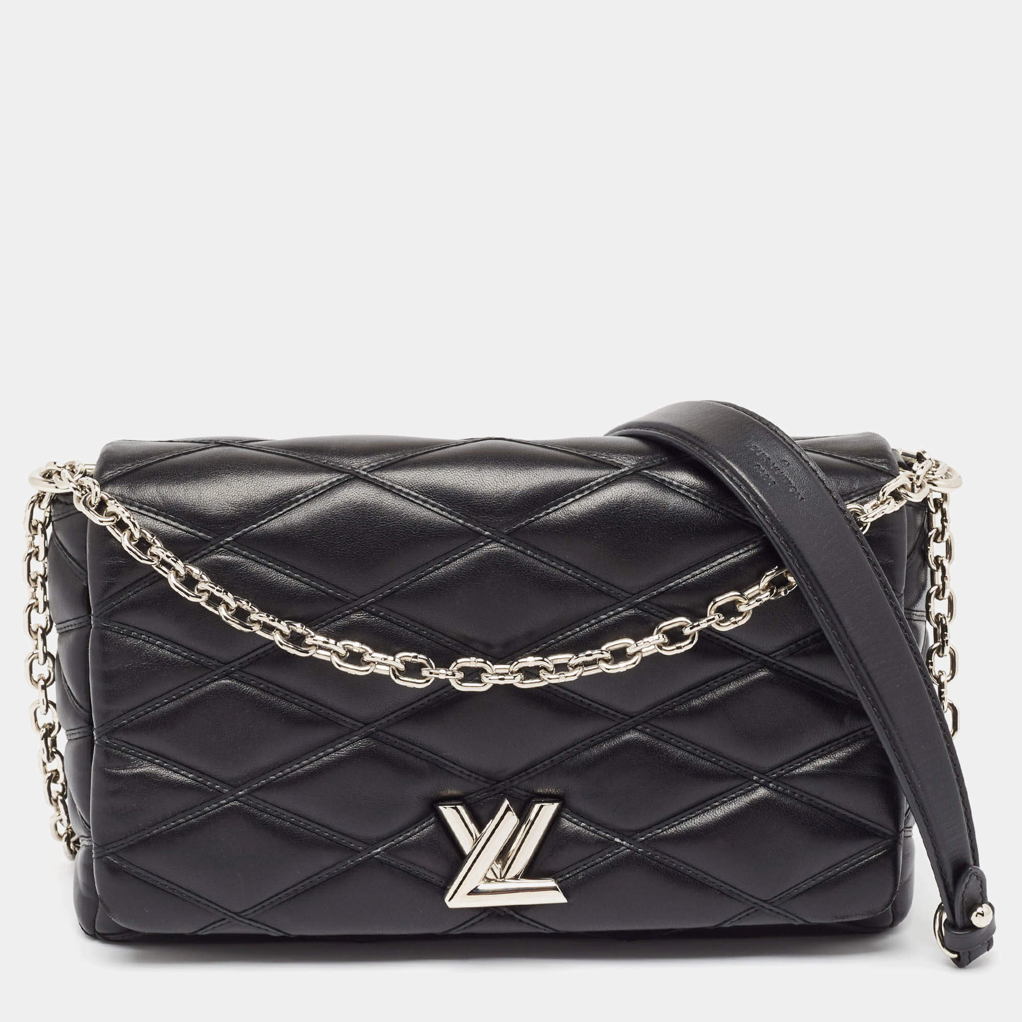 Louis Vuitton Black Leather Malletage GO-14 MM Bag