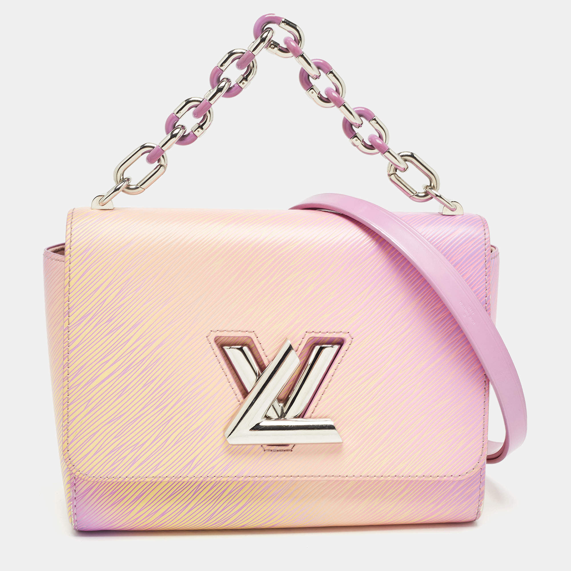 Pre Owned Louis Vuitton Orange/Purple Gradient Epi Leather Twist MM Bag