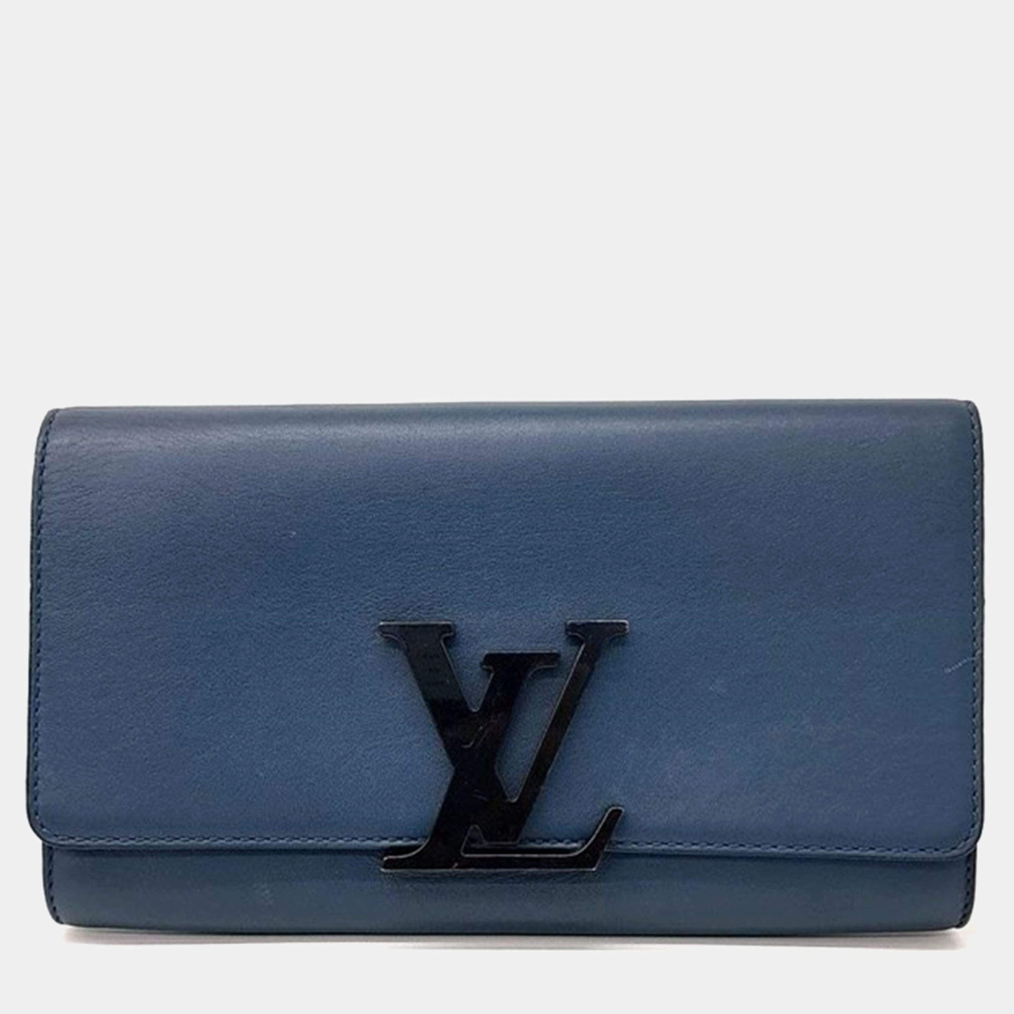 Louis Vuitton Blue Leather Capucines Clutch