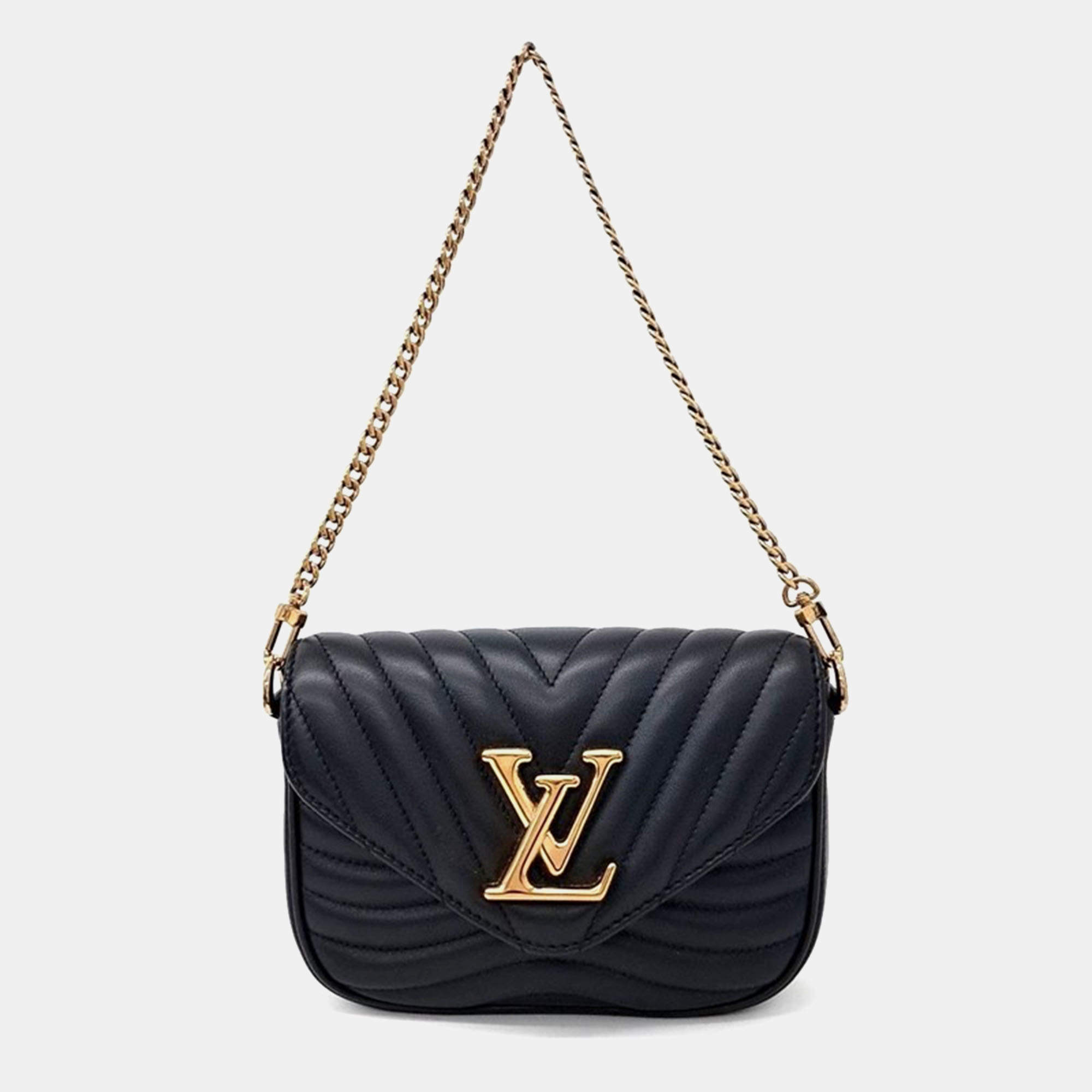 Louis Vuitton Black Leather New Wave Multi Pochette Shoulder Bag