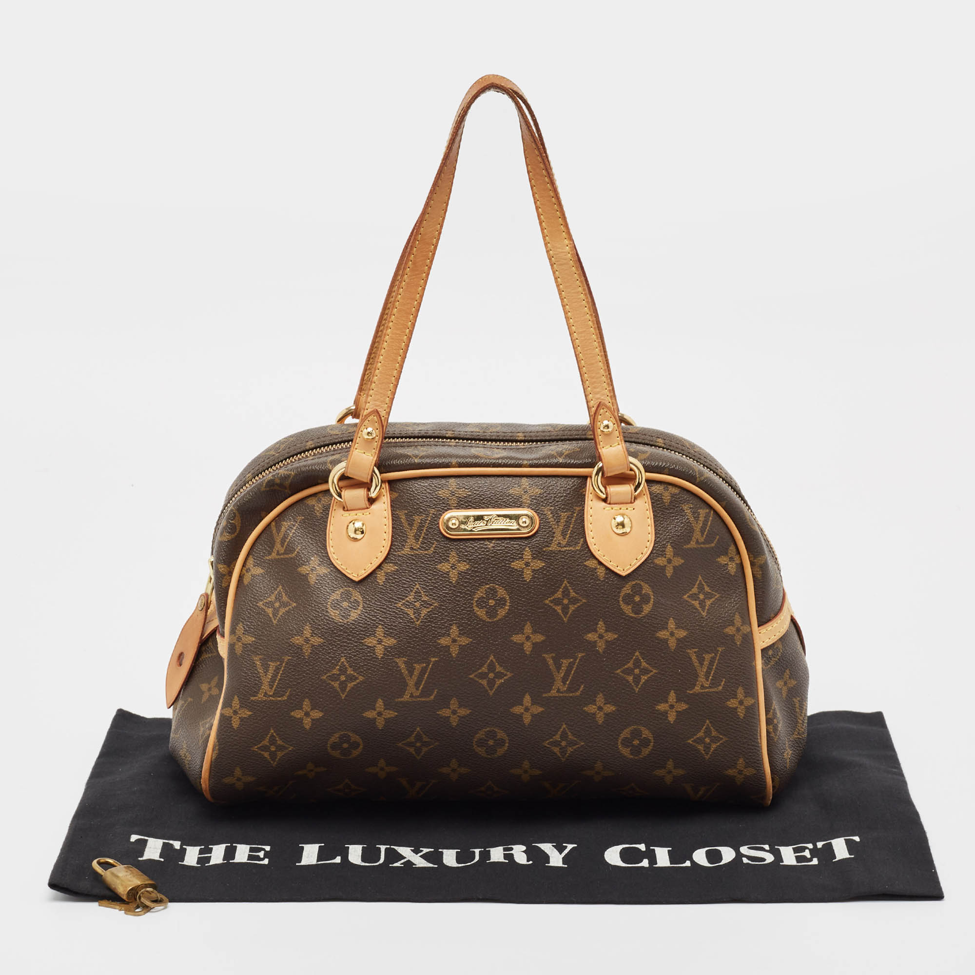 Pre Owned Louis Vuitton Monogram Canvas and Leather Montorgueil PM Bag