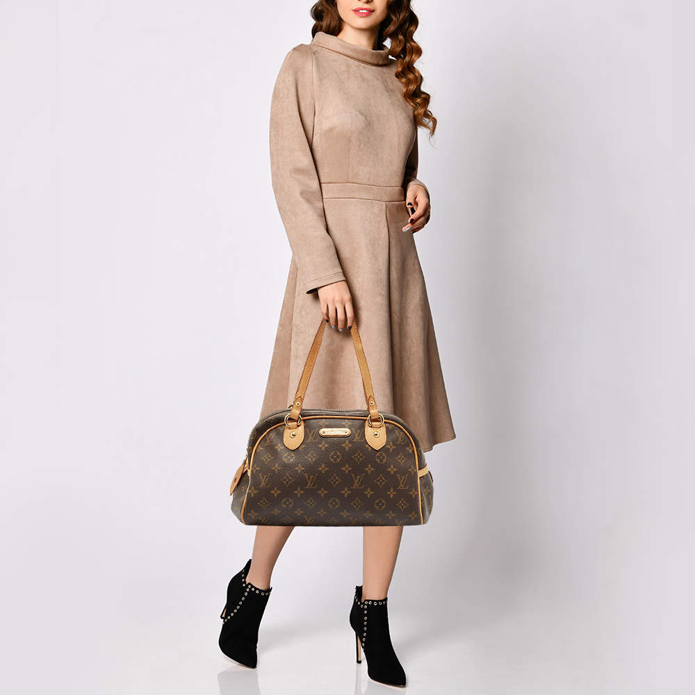Pre Owned Louis Vuitton Monogram Canvas and Leather Montorgueil PM Bag
