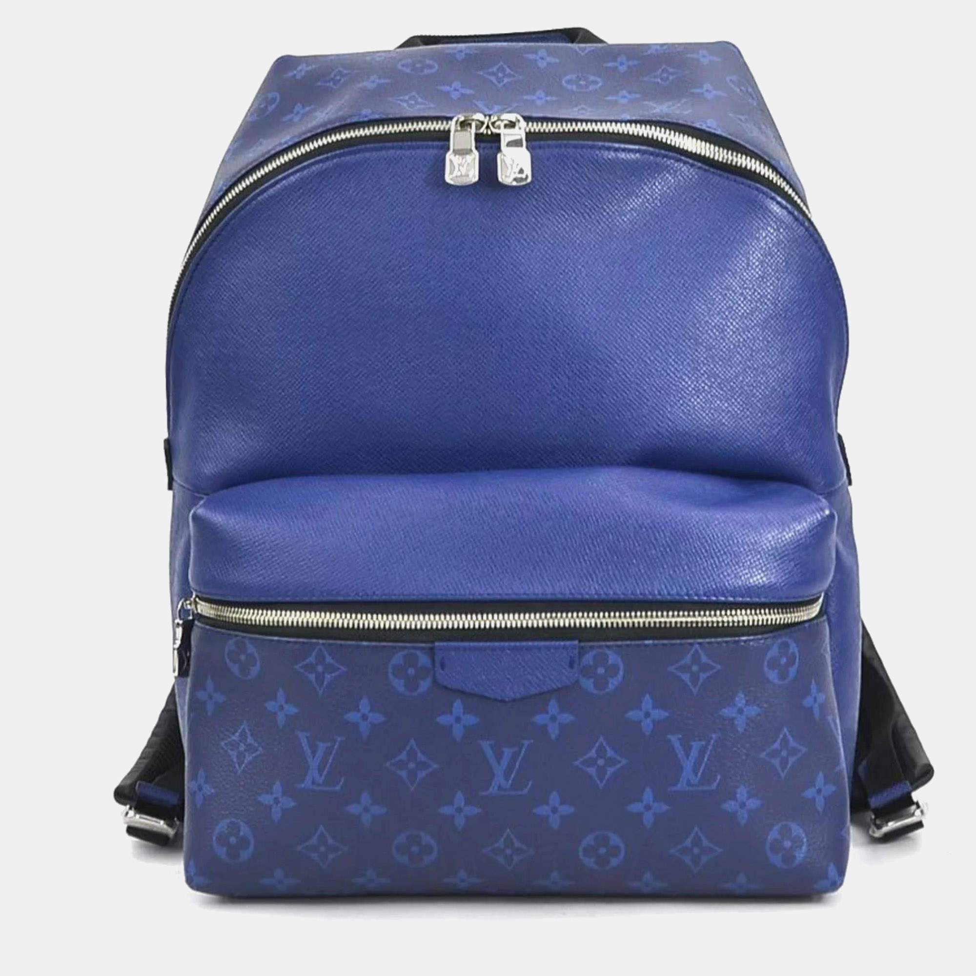 Louis Vuitton Blue Leather Taigarama Discovery Backpack