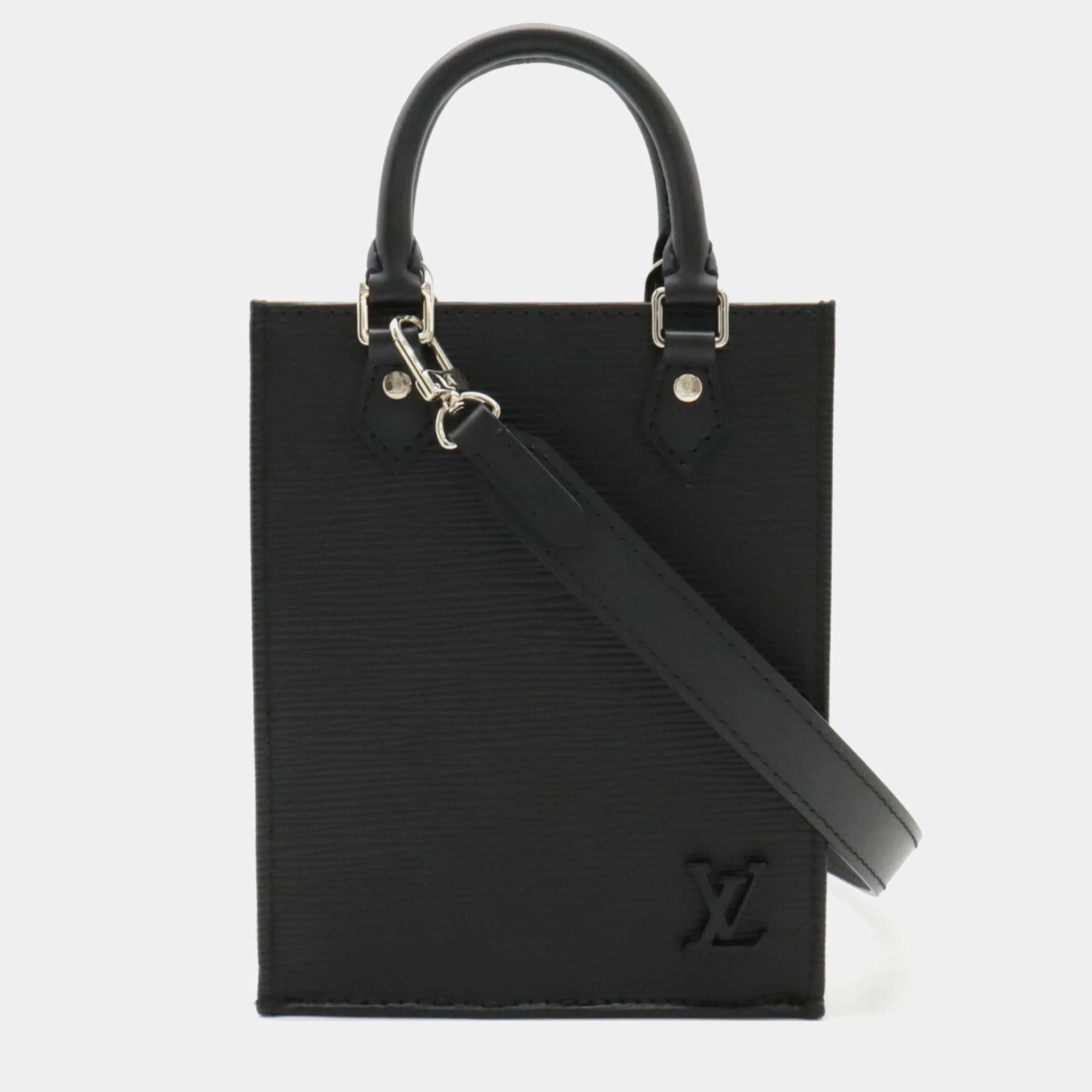 Louis Vuitton Black Leather Petite Sac Plat Tote Bag