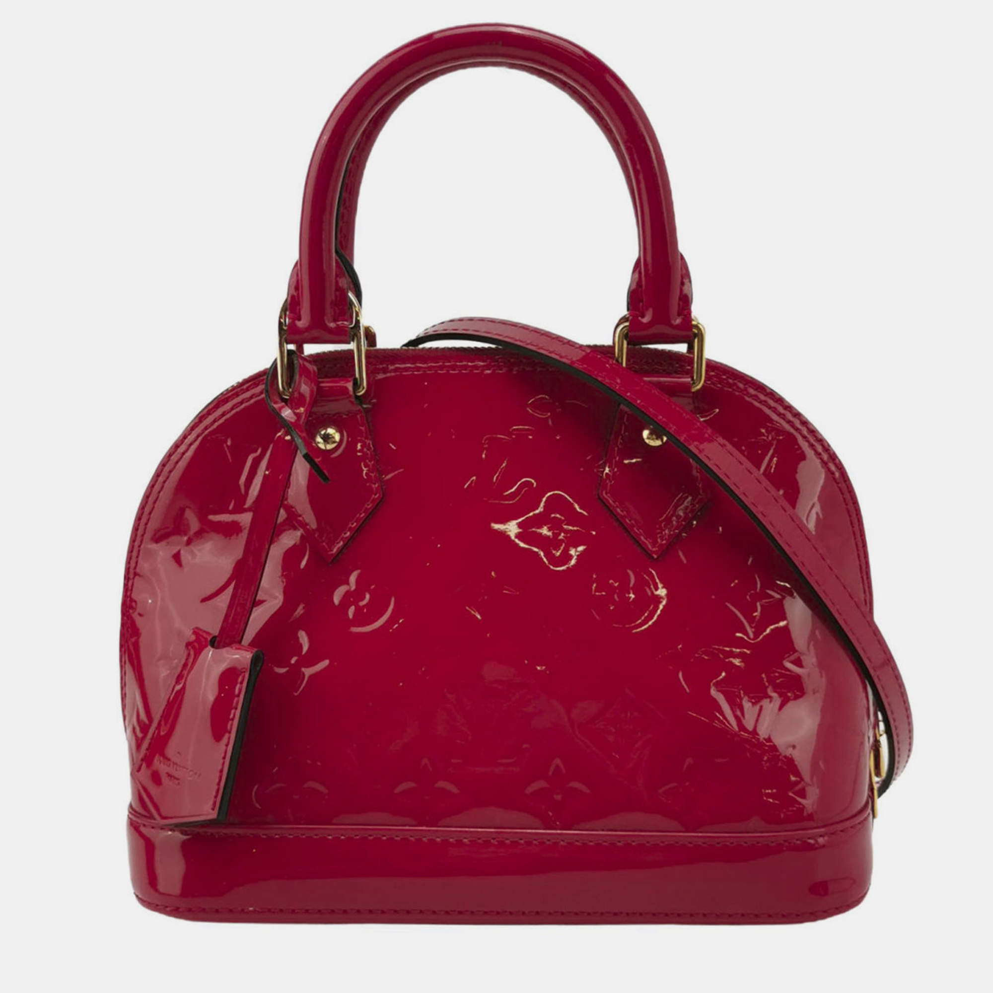 Pre Owned Louis Vuittion Red Monogram Vernis Alma Bag