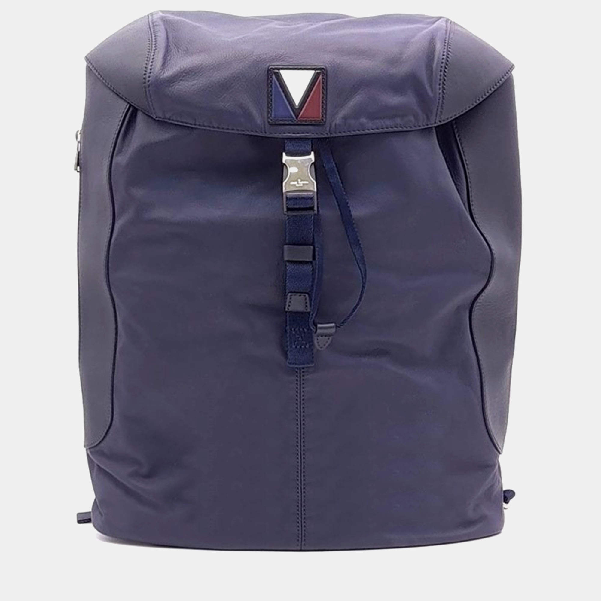 Pre Owned Louis Vuitton Navy Blue V Line Pulse Backpack