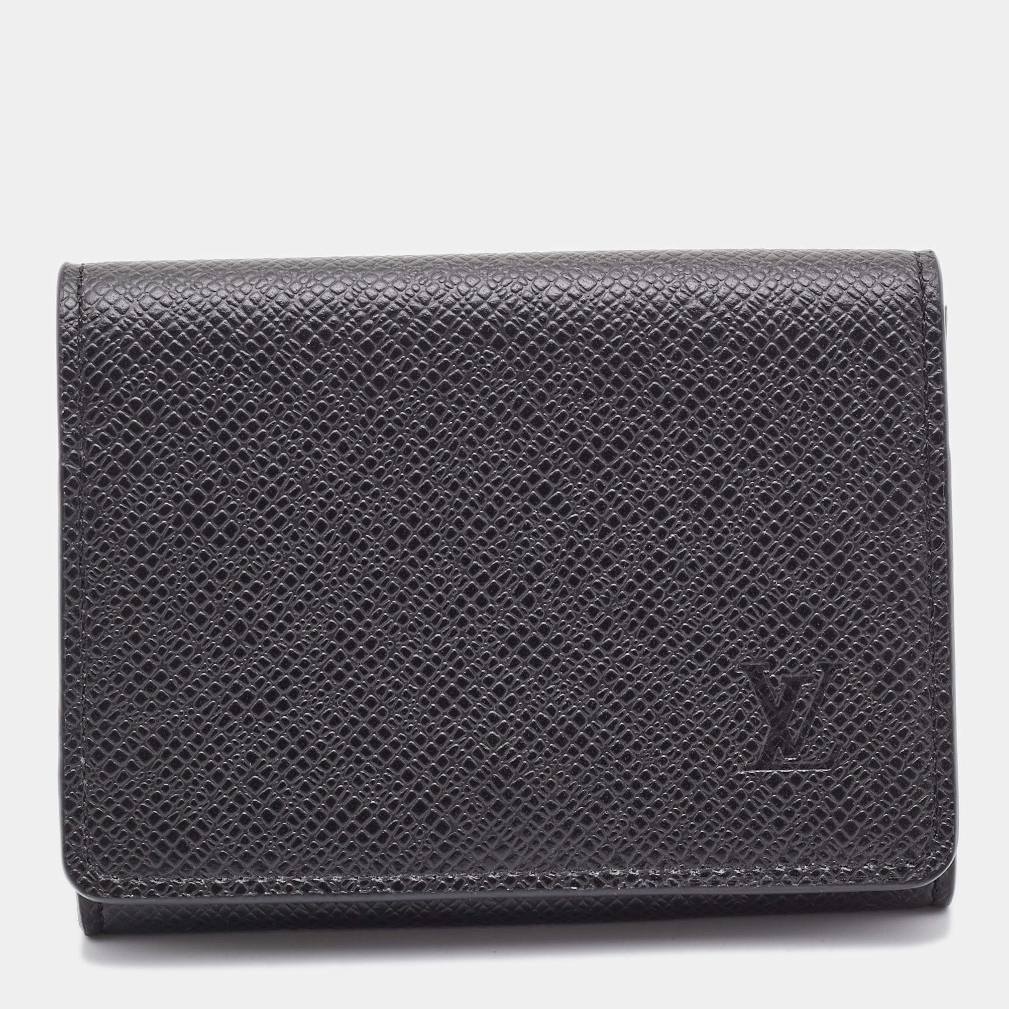 Louis Vuitton Black Taiga Leather Business Card Holder