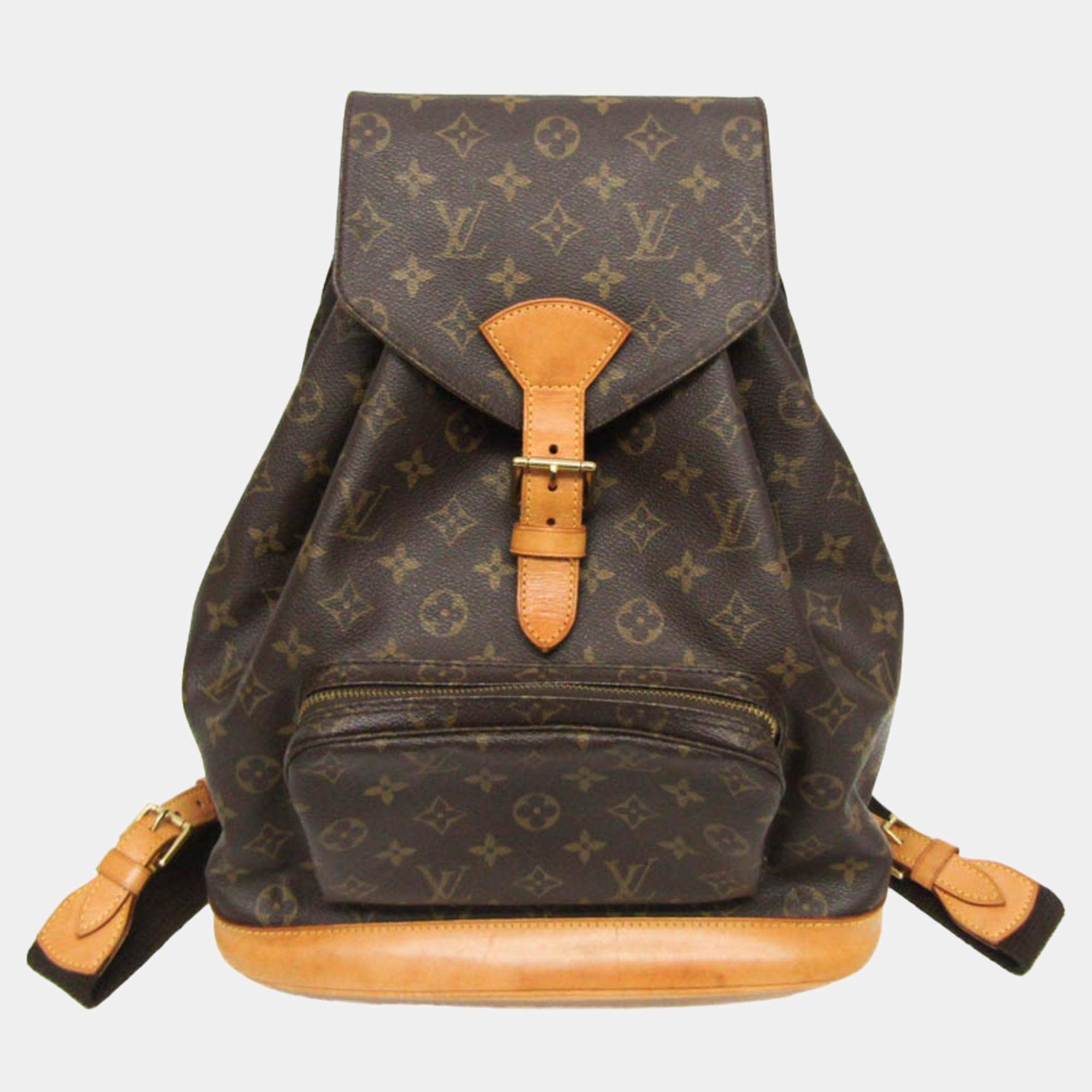 Pre Owned Louis Vuitton Brown Canvas GM Montsouris Backpacks