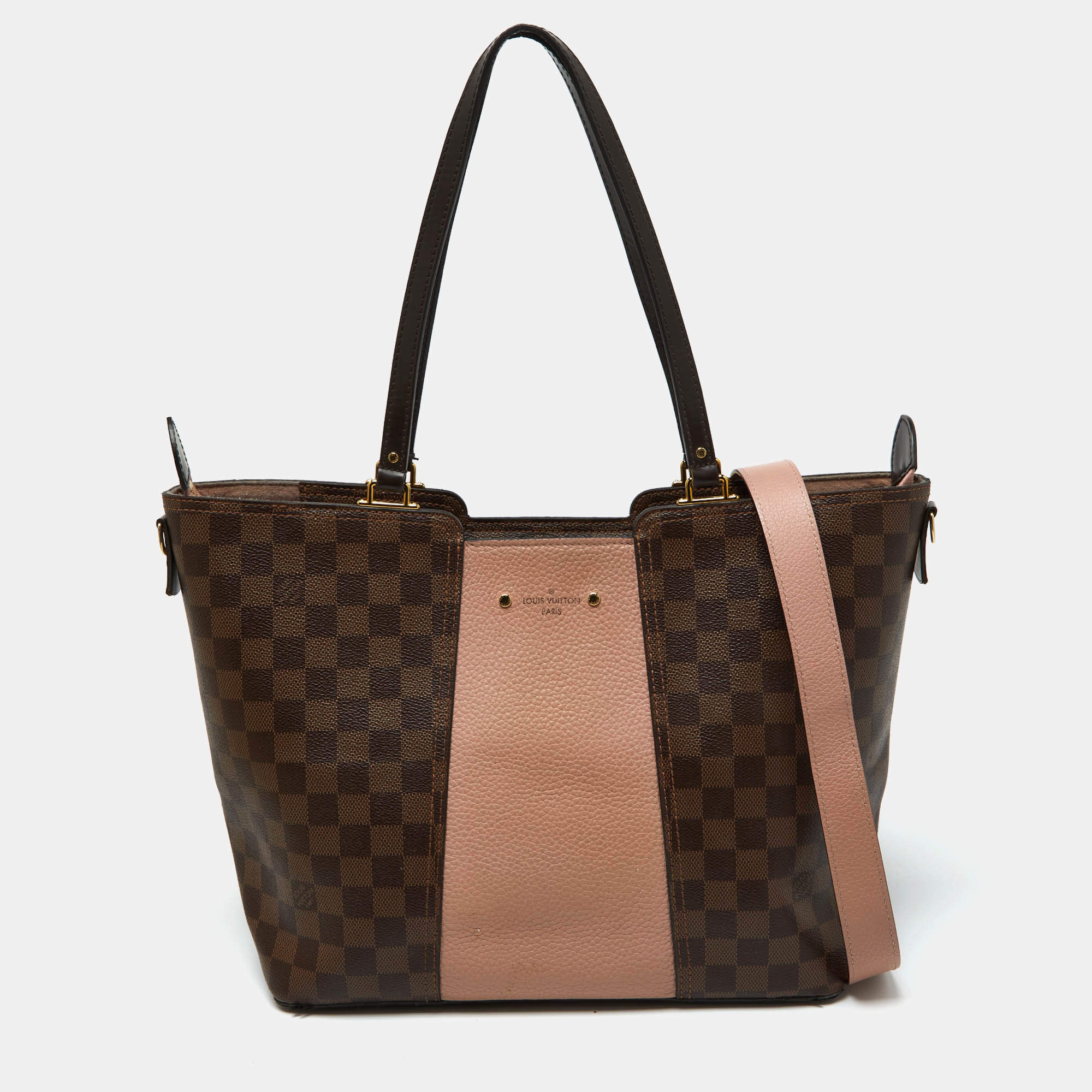 Louis Vuitton Magnolia Damier Ebene Canvas and Taurillon Leather Jersey Bag