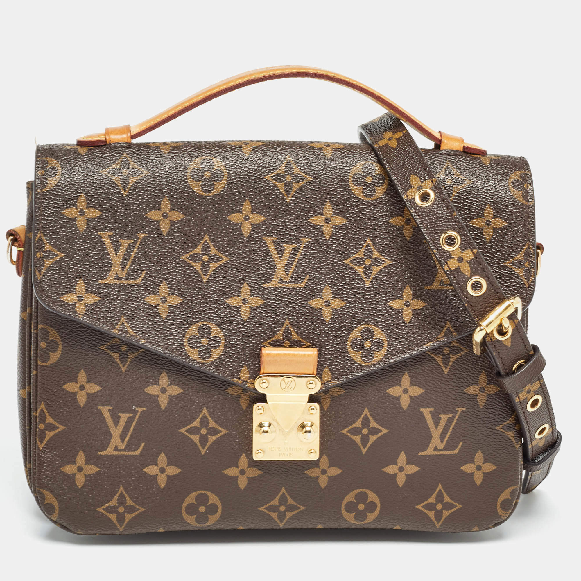 Pre Owned Louis Vuitton Monogram Canvas Pochette Metis Bag