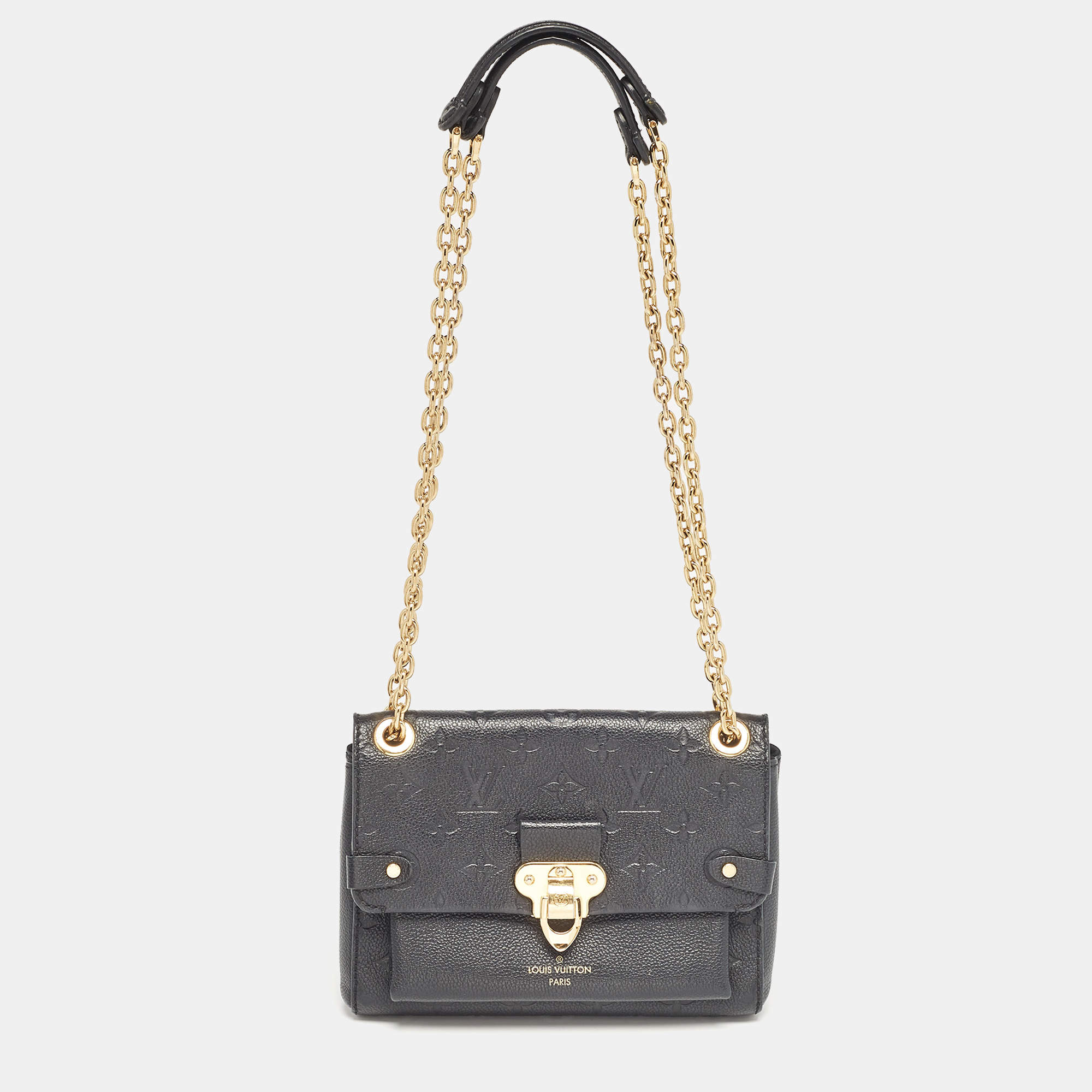 Pre Owned Louis Vuitton Black Monogram Empreinte Leather Vavin BB Bag