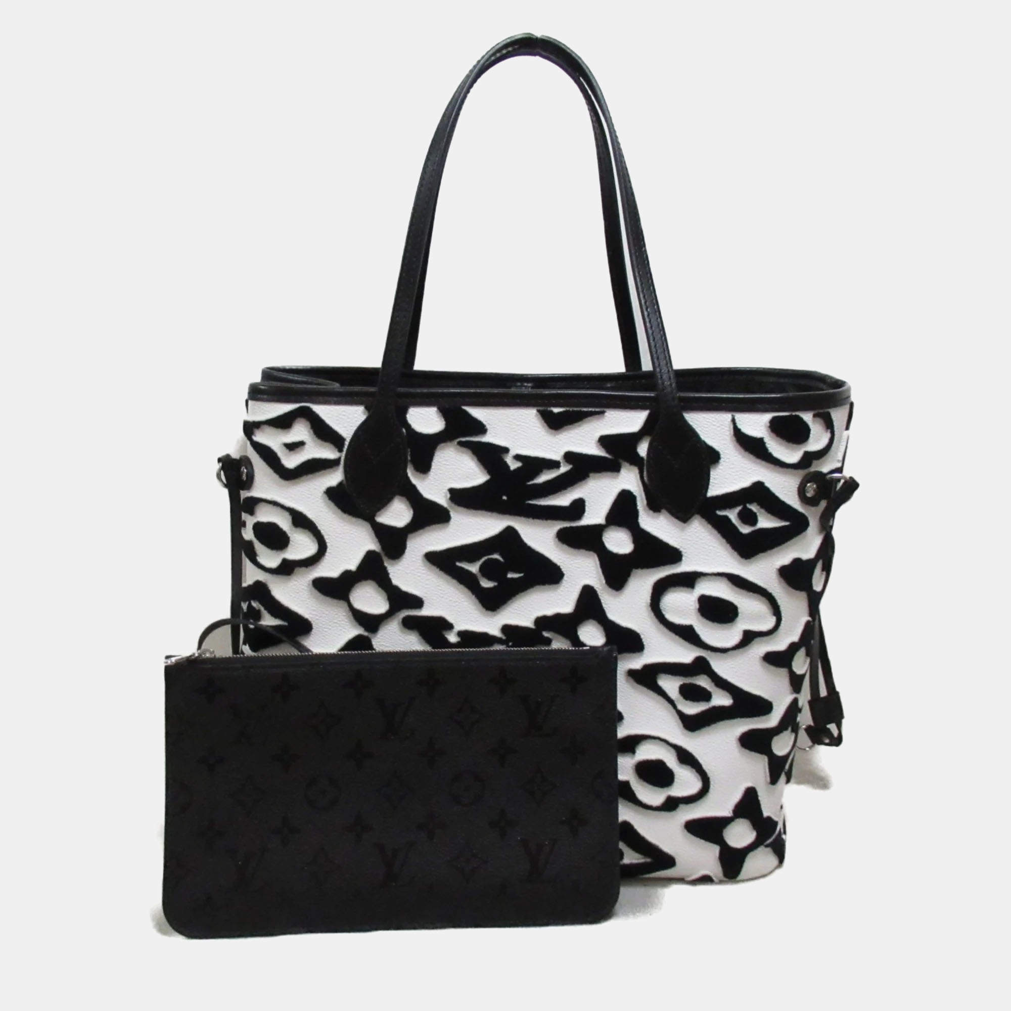 Louis Vuitton X UF  Black/White Tufted Monogram Neverfull MM Tote Bag