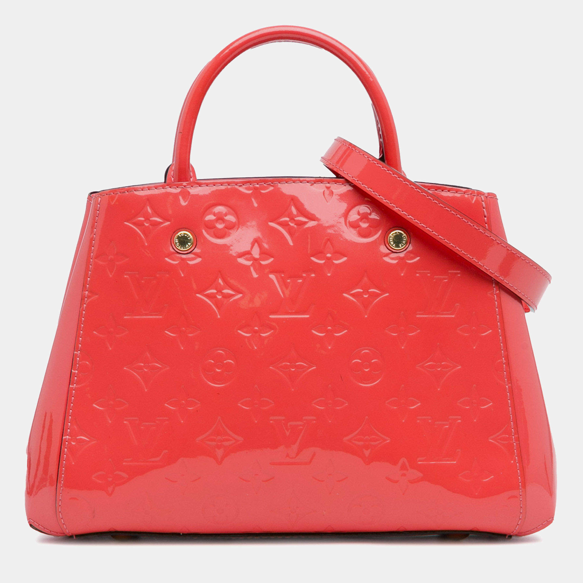 Louis Vuitton Red Monogram Vernis Leather Montaigne BB Top Handle Bag